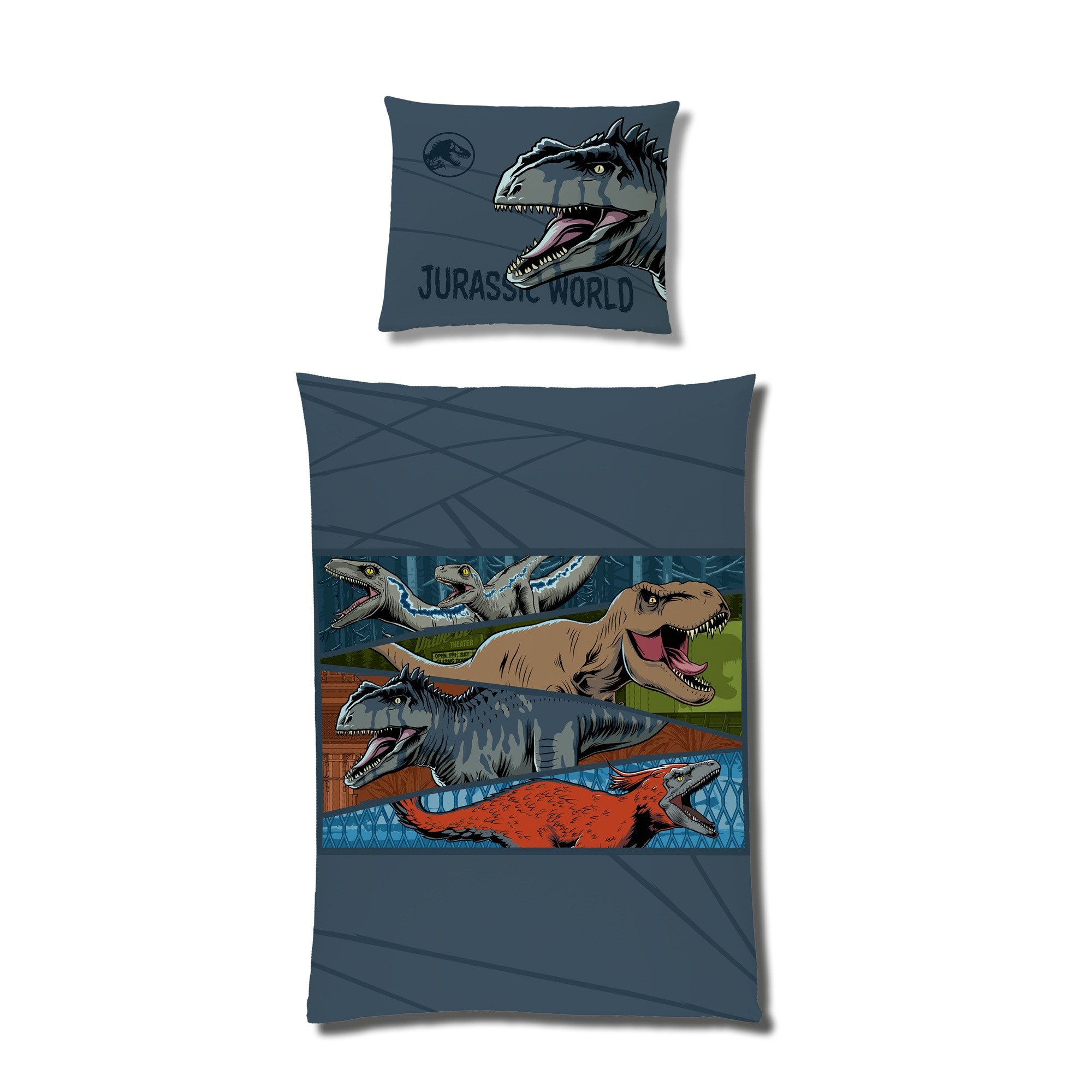 Familando Kinderbettwäsche Jurassic World Dinosaurier 135x200 günstig online kaufen
