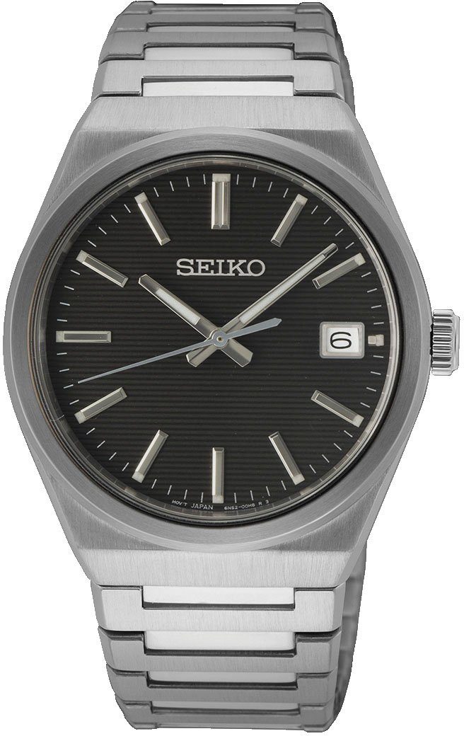 Seiko Quarzuhr SUR557P1, Armbanduhr, Herrenuhr, Damenuhr, Datum, Saphirglas, Edelstahlarmband