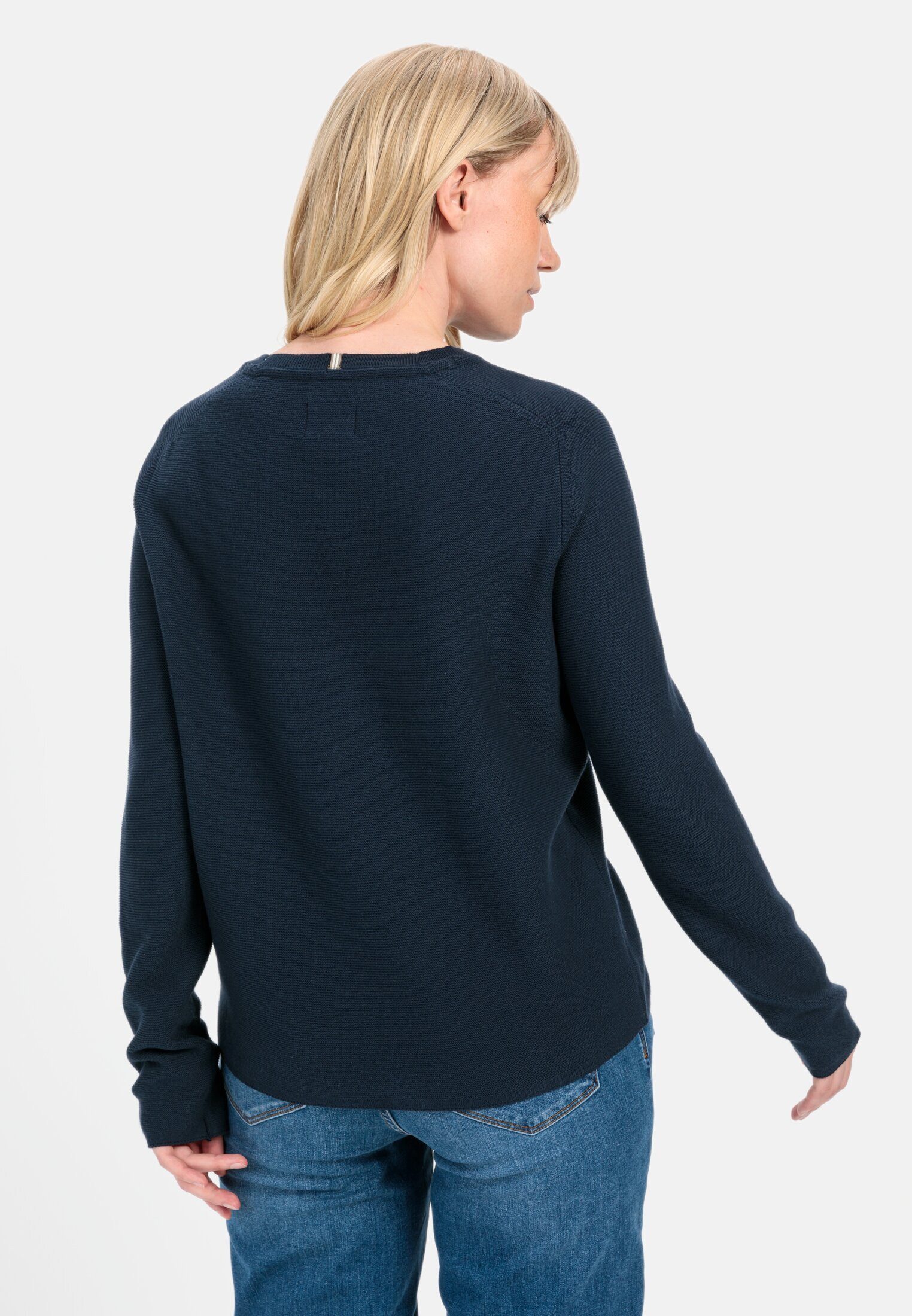 camel active Strickpullover aus Feinstrick Langarm Markenlogo