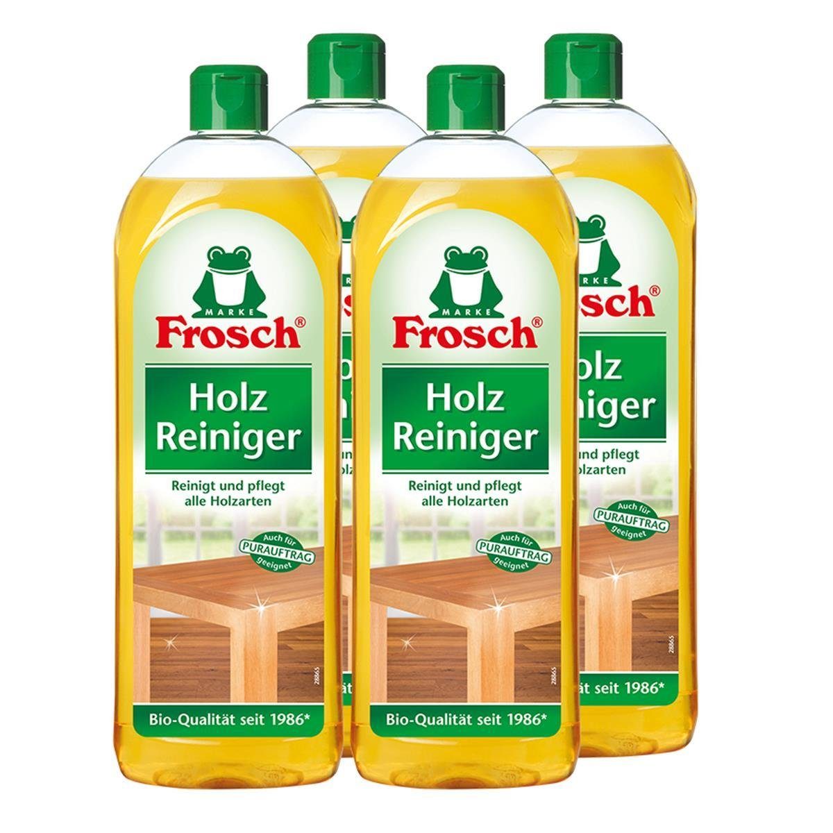 FROSCH 4x Frosch Holz Reiniger 750 ml - mit natürlichen Pflegewirkstoffen der Spezialwaschmittel