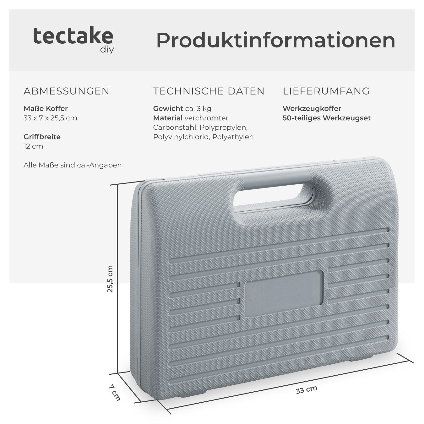 tectake Fahrradwerkzeugset Fahrradwerkzeug 50-teilig, (1-tlg), umfangreiches Set