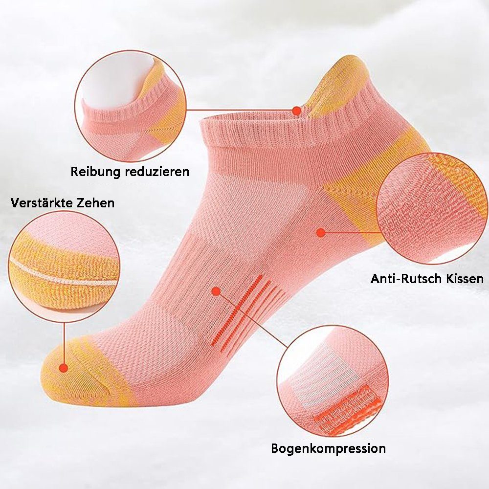 Sneaker lila(L) Füßlinge 5 Sneakersocken Damen Socken Baumwolle GelldG Paar