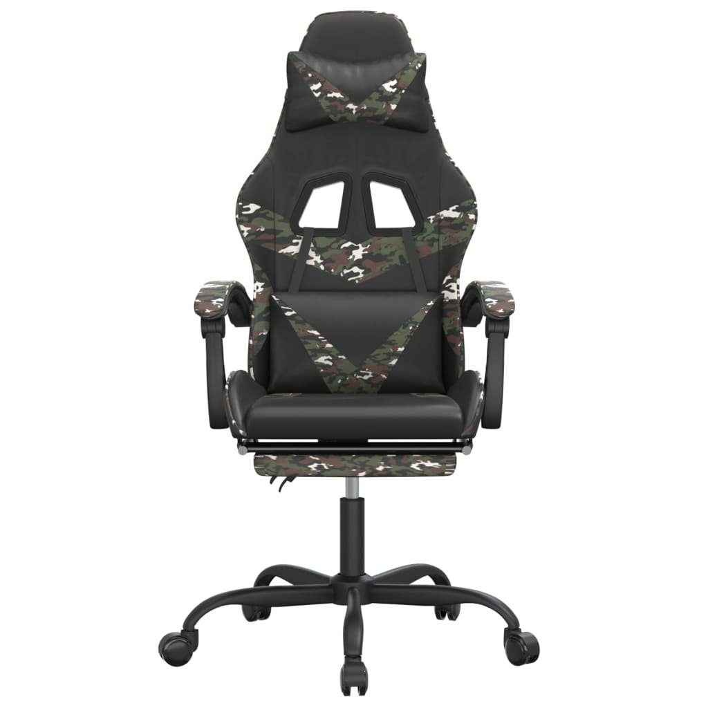Kunstleder mit Schwarz Fußstütze Gamingstuhl Tarnfarben furnicato (1 St) Drehbar Gaming-Stuhl