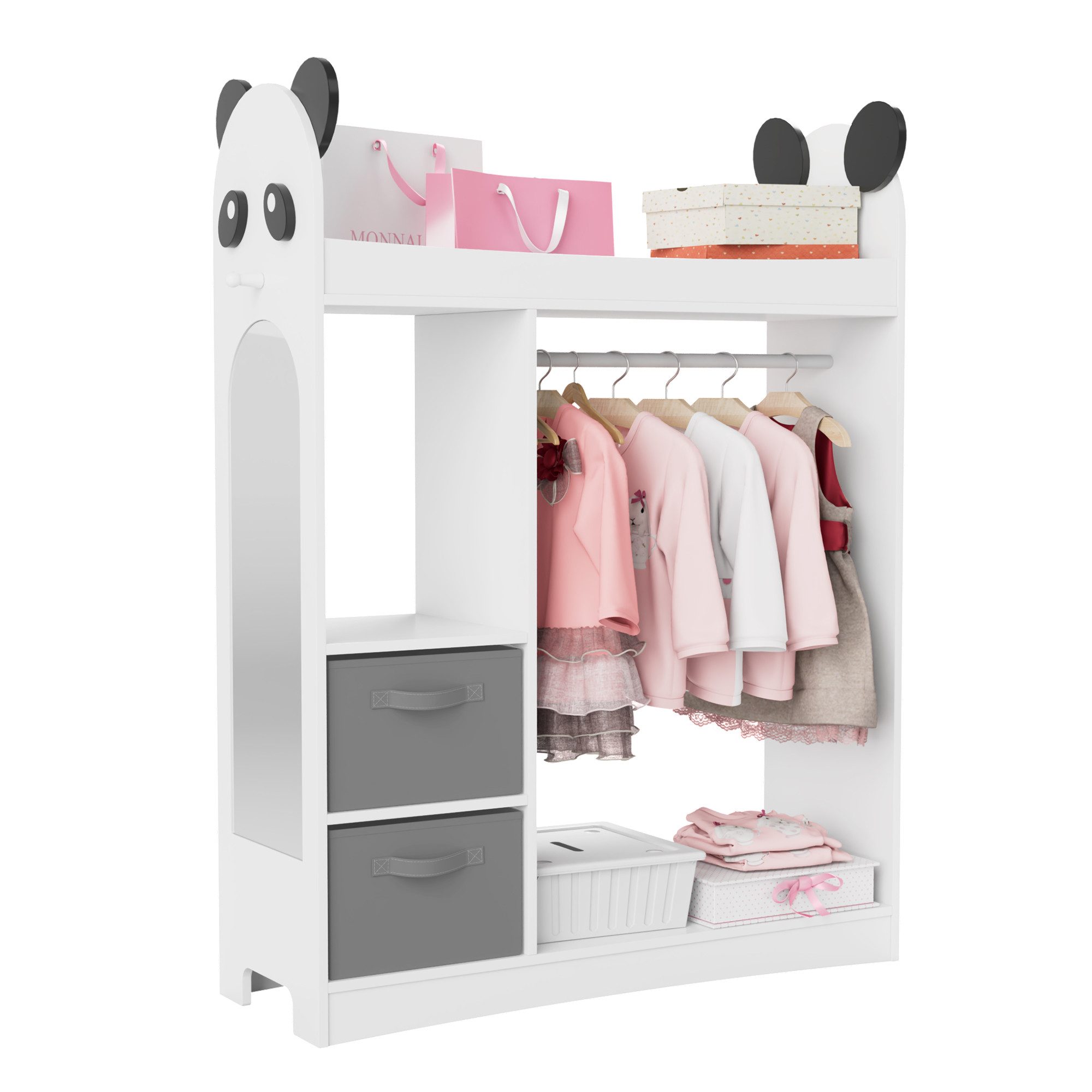 radelldar Kinderkleiderschrank Kleiderständer mit Kleiderstange (3-St) mit günstig online kaufen