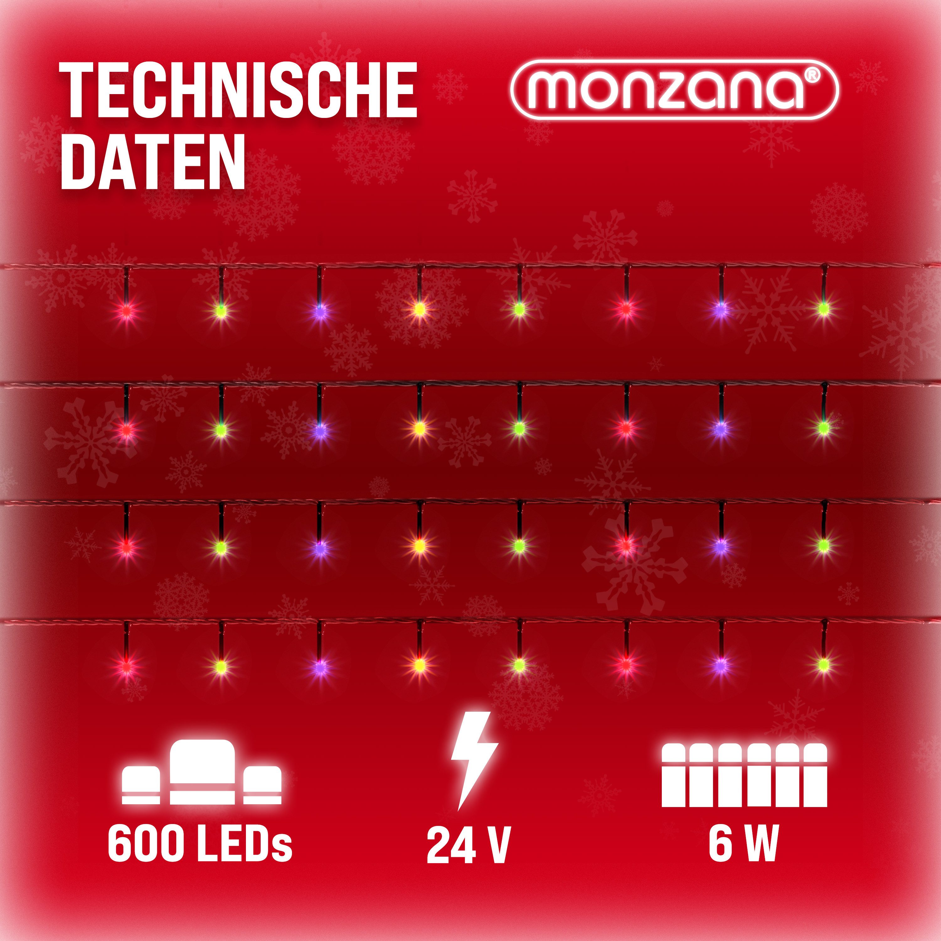 monzana Lichterkette, 200 / 400 / 600 LEDs warmweiß / kaltweiß / bunt IP44