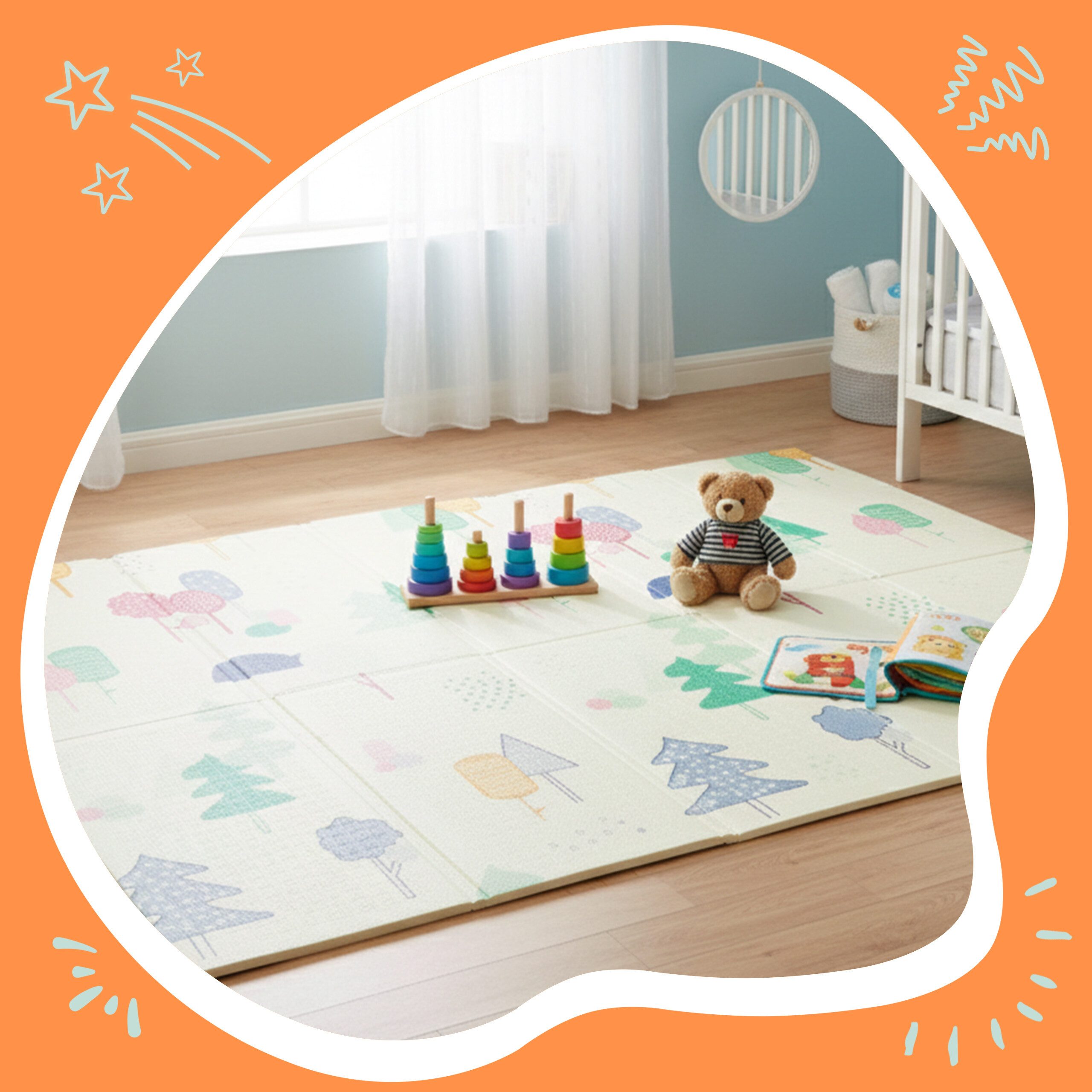 relaxdays Spielmatte Faltbare Spielmatte mit Motiv, C