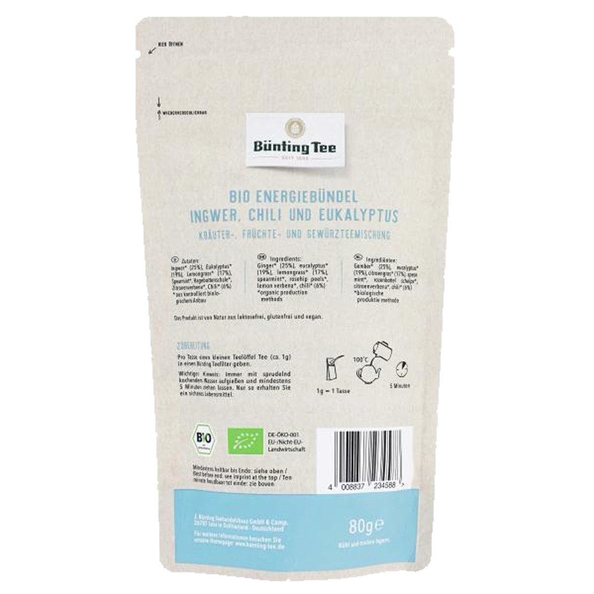 Bünting Tee Tee, Bünting Bio Tee Energiebündel 80g