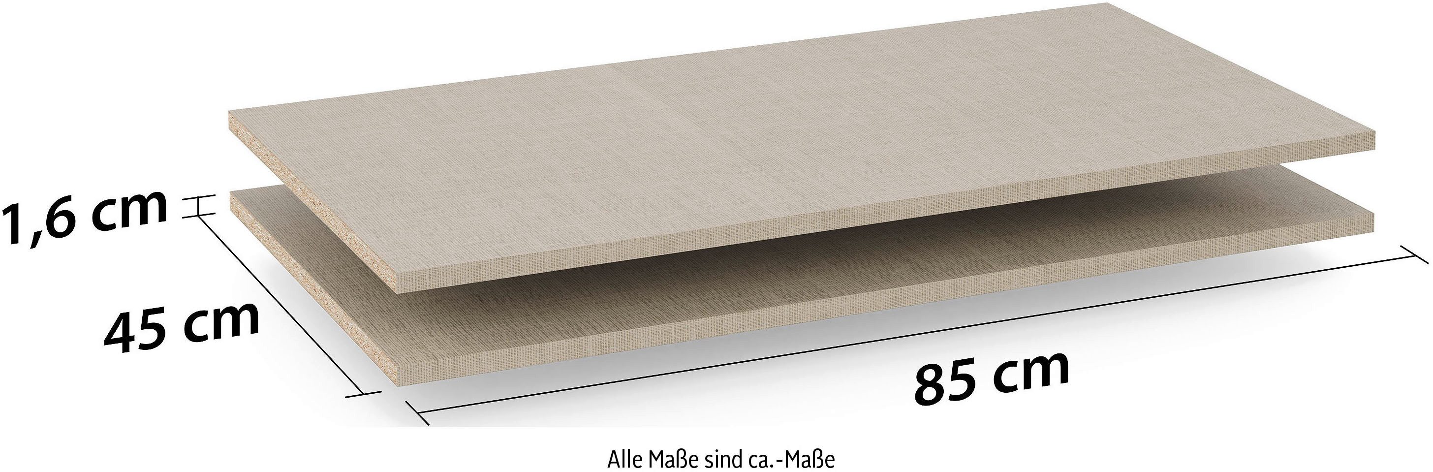 rauch Einlegeboden Zubehör für Rauch-Schwebetürenschränke BLUE, 2er-Set Breite 85 cm, Tiefe 45 cm