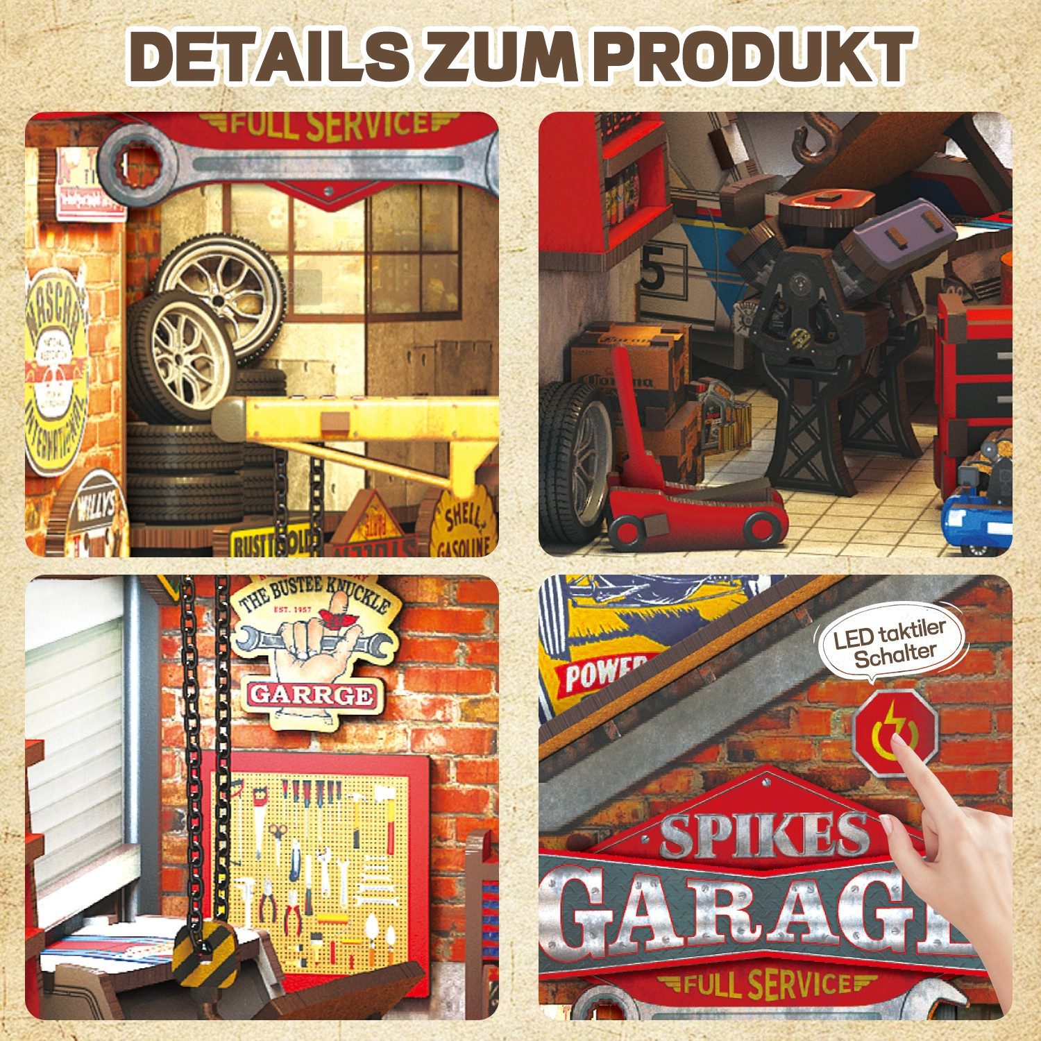 Esun 3D-Puzzle Book Nook KIT, DIY Buchstütze Bausatz mit LED-Licht für Erwachsene, Puzzleteile, Puppenhäuser Miniatur Haus Kit Bastelset Geschenke
