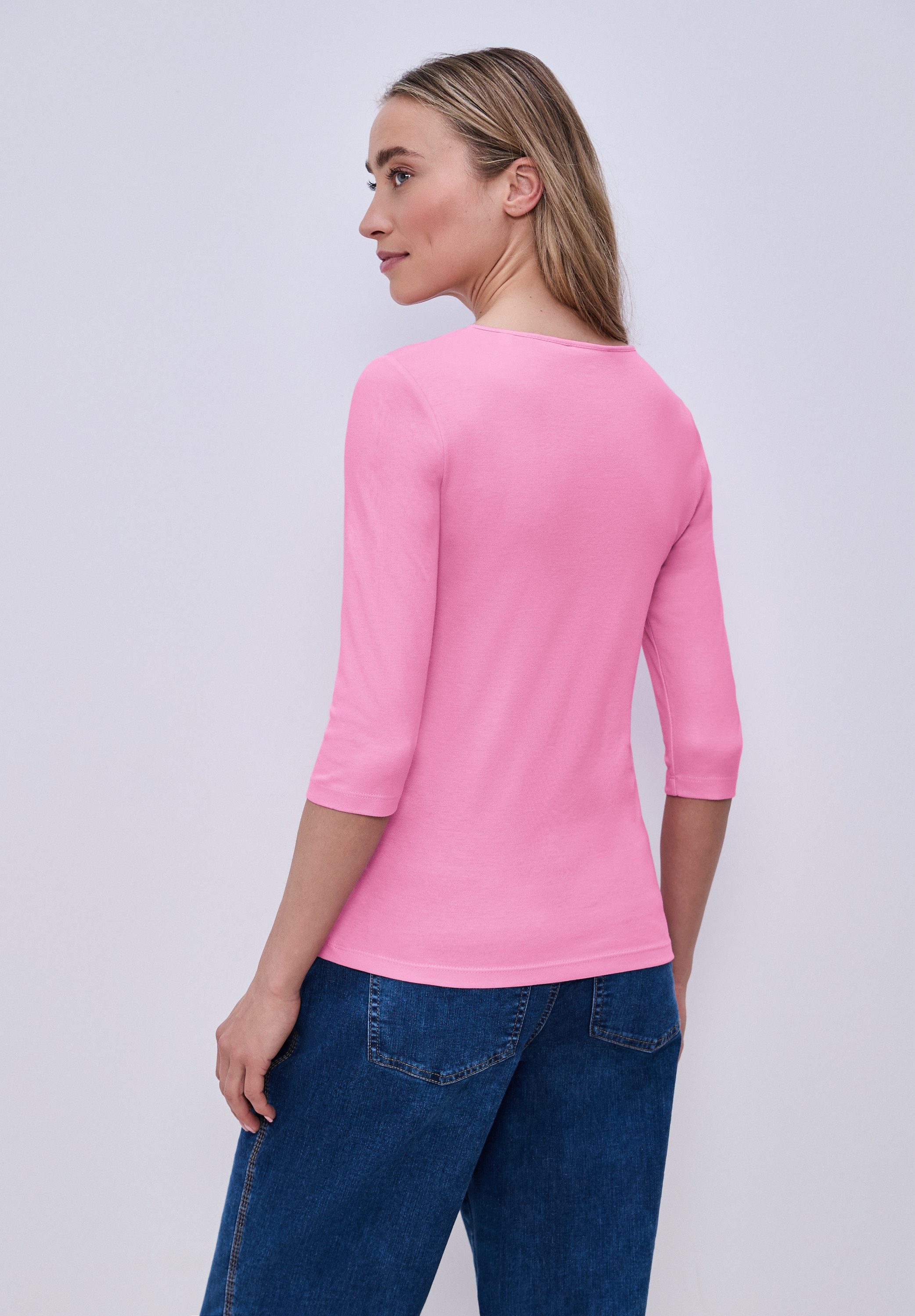 STREET ONE 3/4-Arm-Shirt in Unifarbe günstig online kaufen