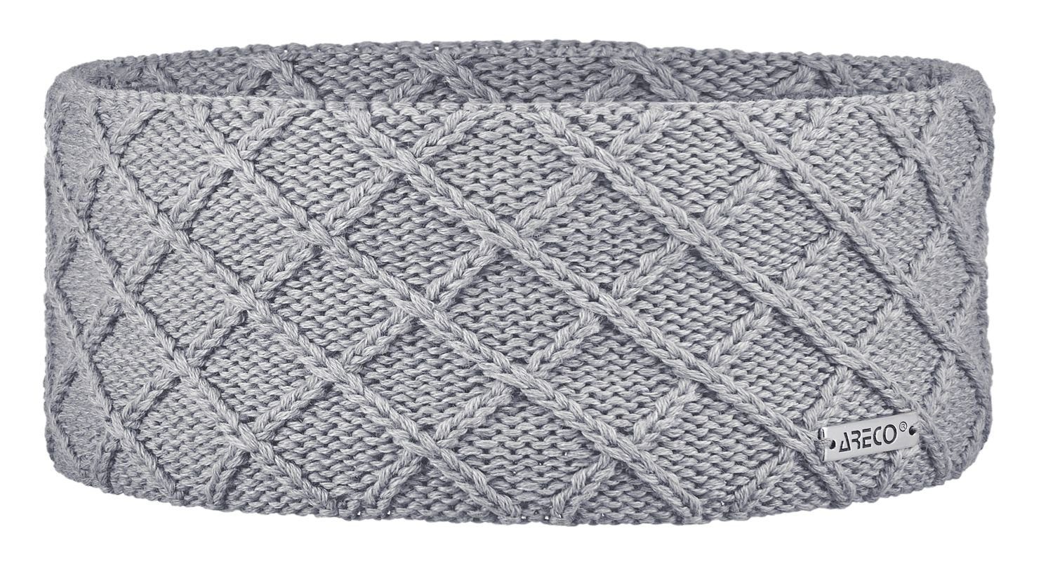 Areco Stirnband Stirnband Gitter-Muster Fleeceband innen 145 silber