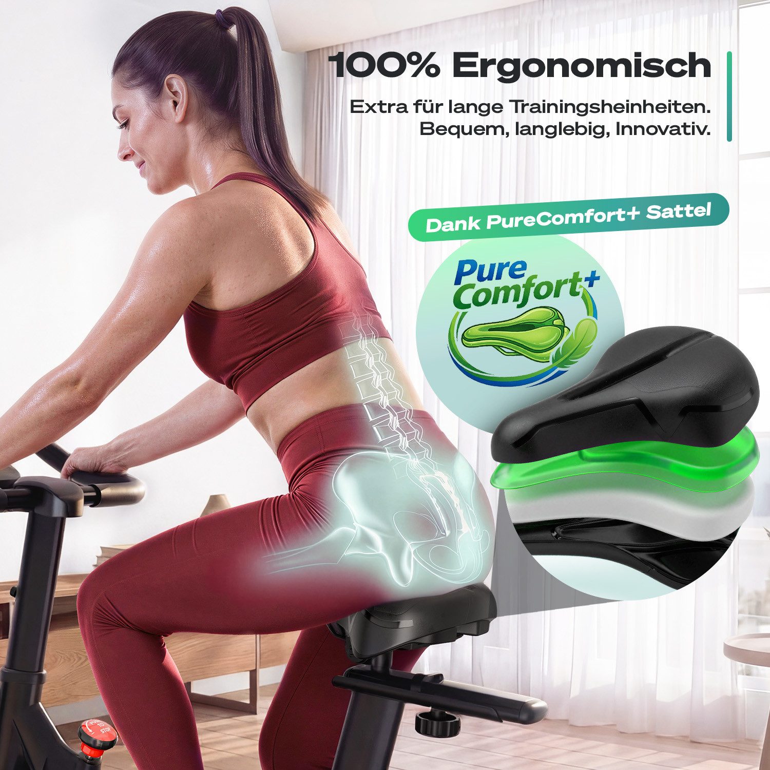 Sportstech Speedbike SX175, LED Knob-Display, Handpulssensoren, 4 kg Schwungrad