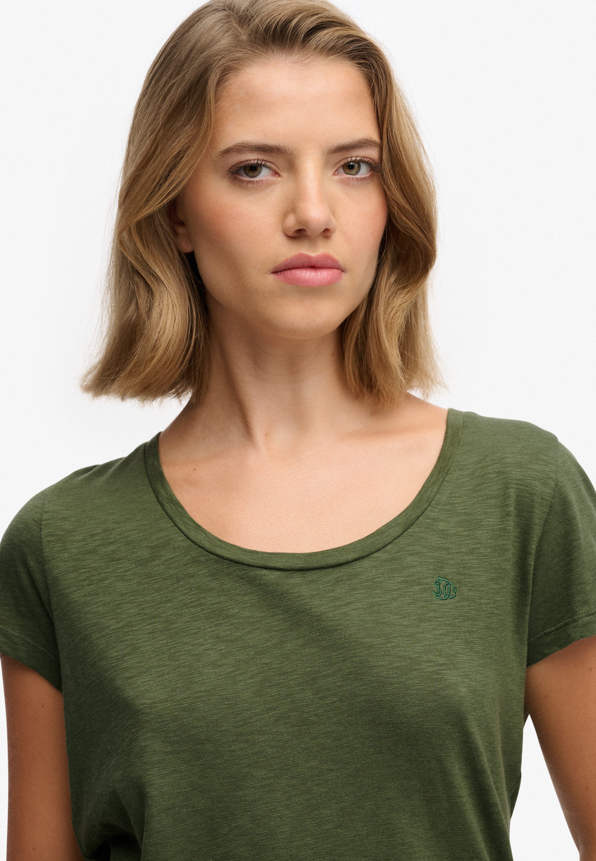 Superdry T-Shirt STUDIOS SCOOP NECK TEE Baumwollmischung, regular fit – Bild 4 von 5