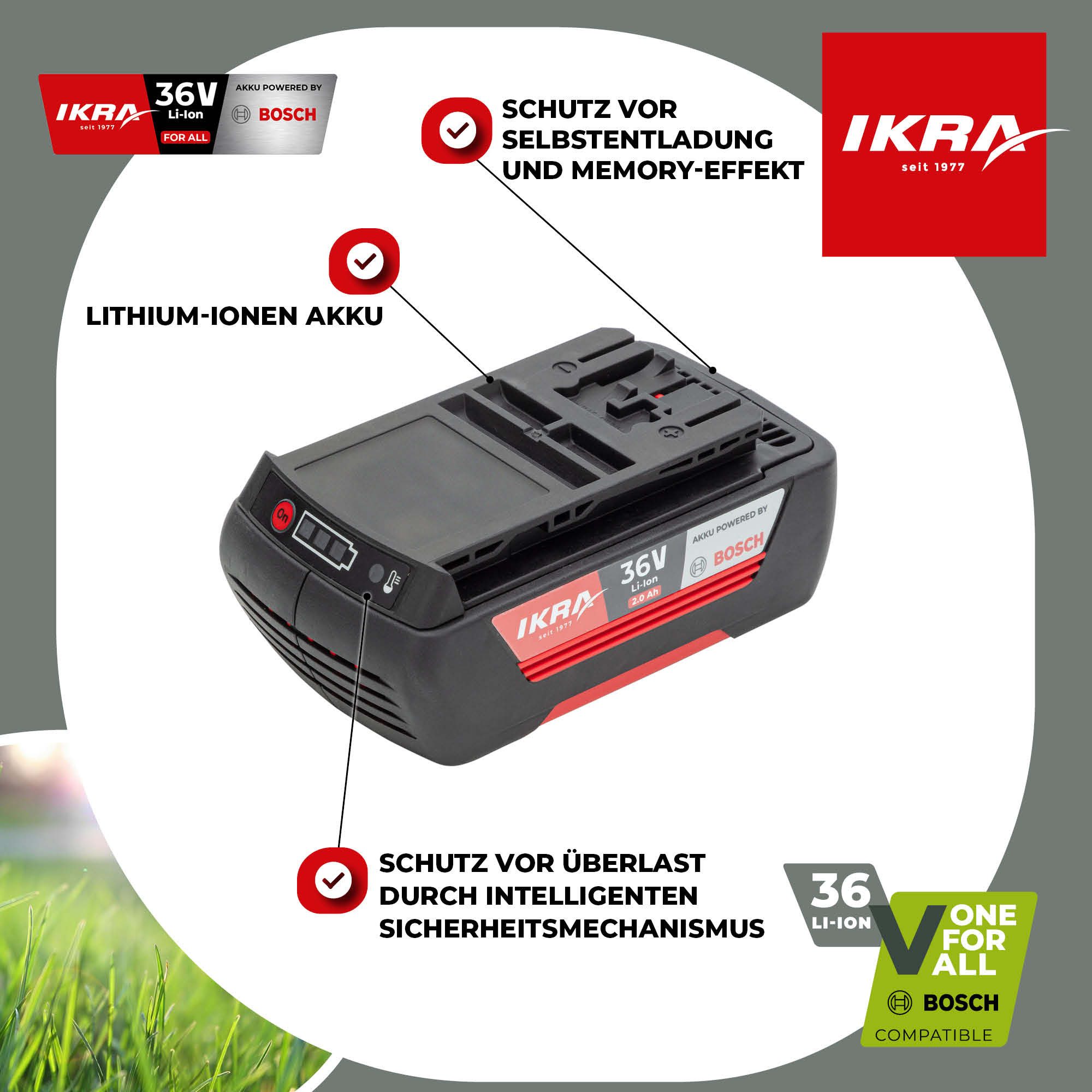 ikra GmbH IKRA BOSCH 36V Akku 2000 mAh, 36 V (2,0 Ah)