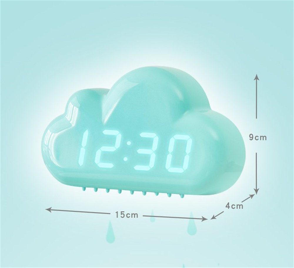 Dekorative Wolkenuhr, mit Nicht Wecker Anzeige Digital, LED Wecker blau Enthalten) (Batterie Tischuhr