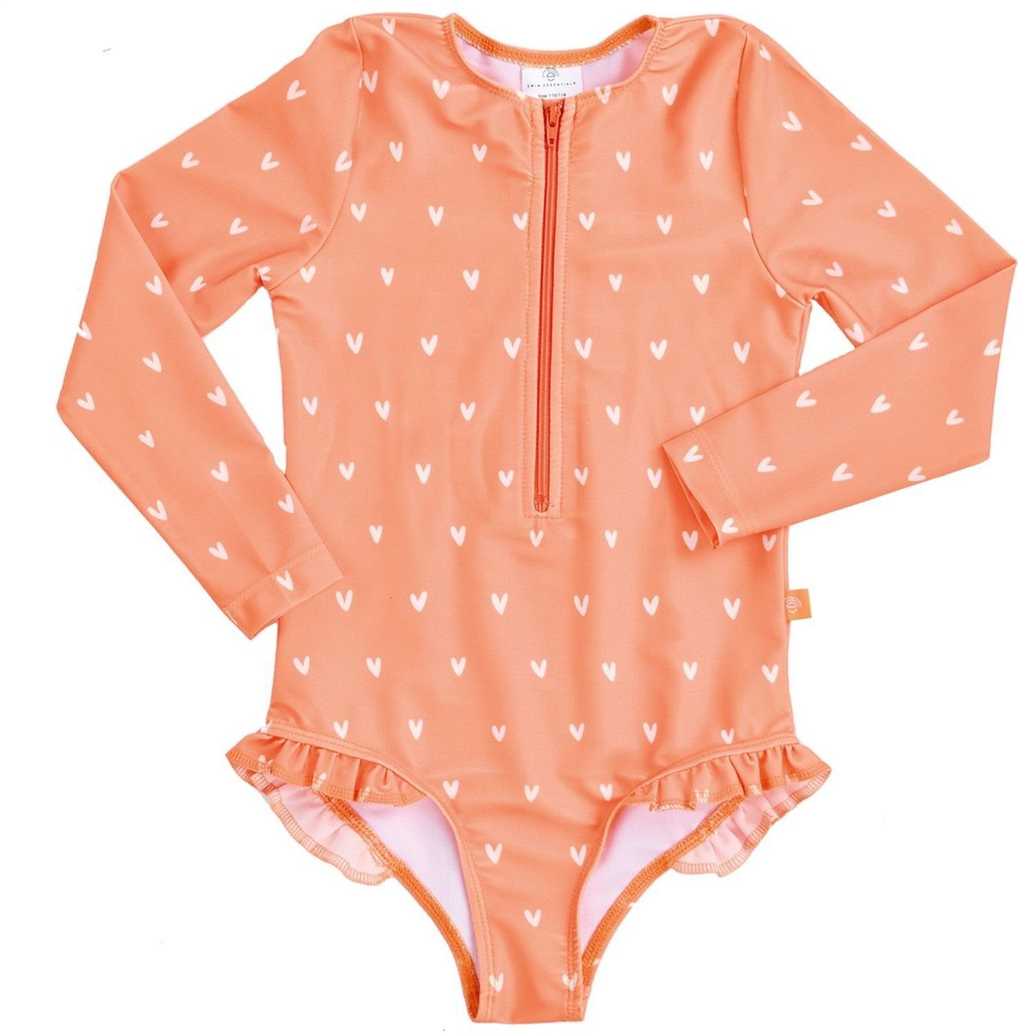 Swim Essentials Badeanzug Swim Essentials Herzen Muster orange für Mädchen Langarm-UV-Badeanzug