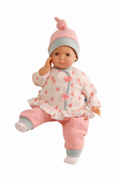 Schildkröt Babypuppe Puppe Schlenkerle mit Malhaar und braunen Malaugen, 37 cm, handgemalte Augen