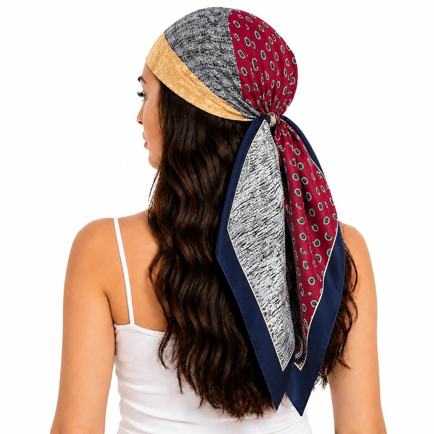 LuxusKollektion Hamamtuch Seidentuch Damen quadratisch bedruckt 70x70cm, (1-St)