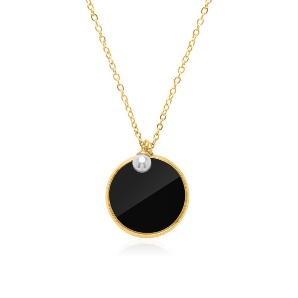 Unique Edelstahlkette Kette Edelstahl vergoldet Perle