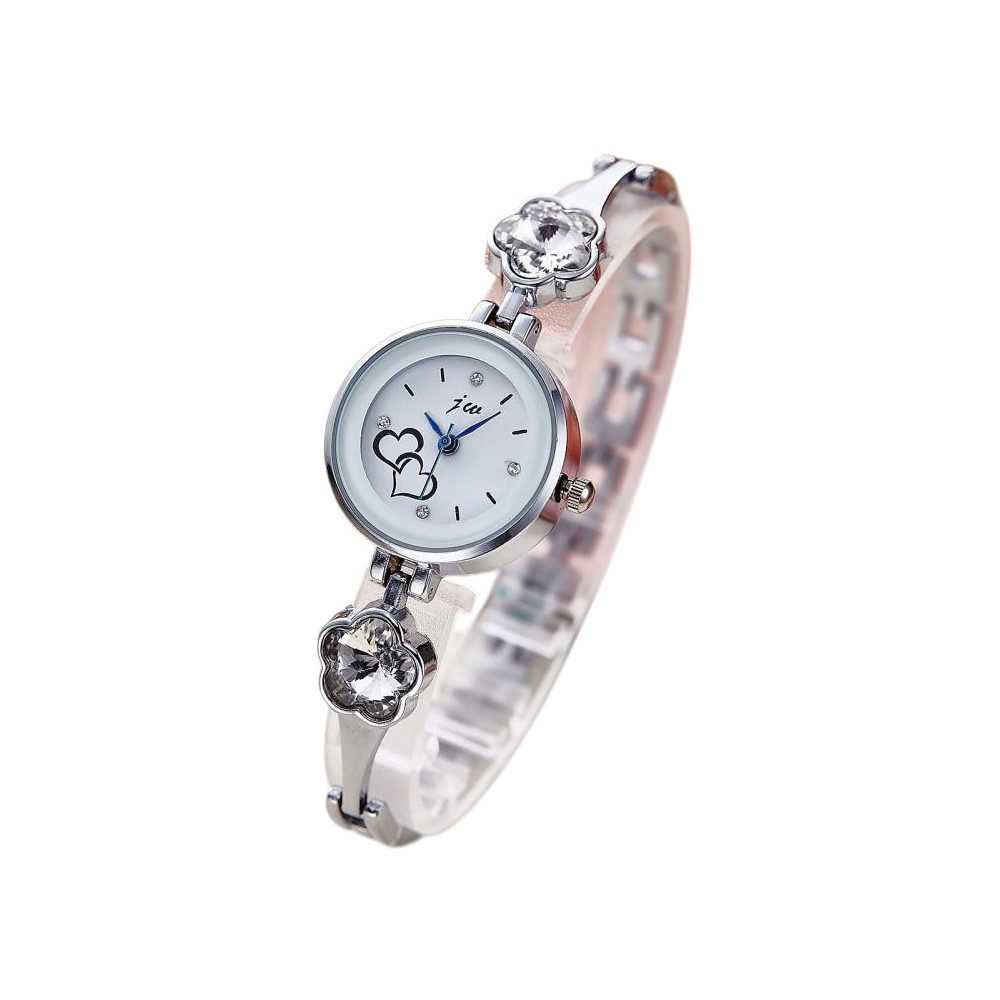 Taffstyle Quarzuhr Damen Armbanduhr Damen Mädchen Uhr Herzen und Kristall Kleeblatt, (Mädchen Uhr Damen Fashion Armbanduhr mit Herzen und Kleeblatt Kristallen)