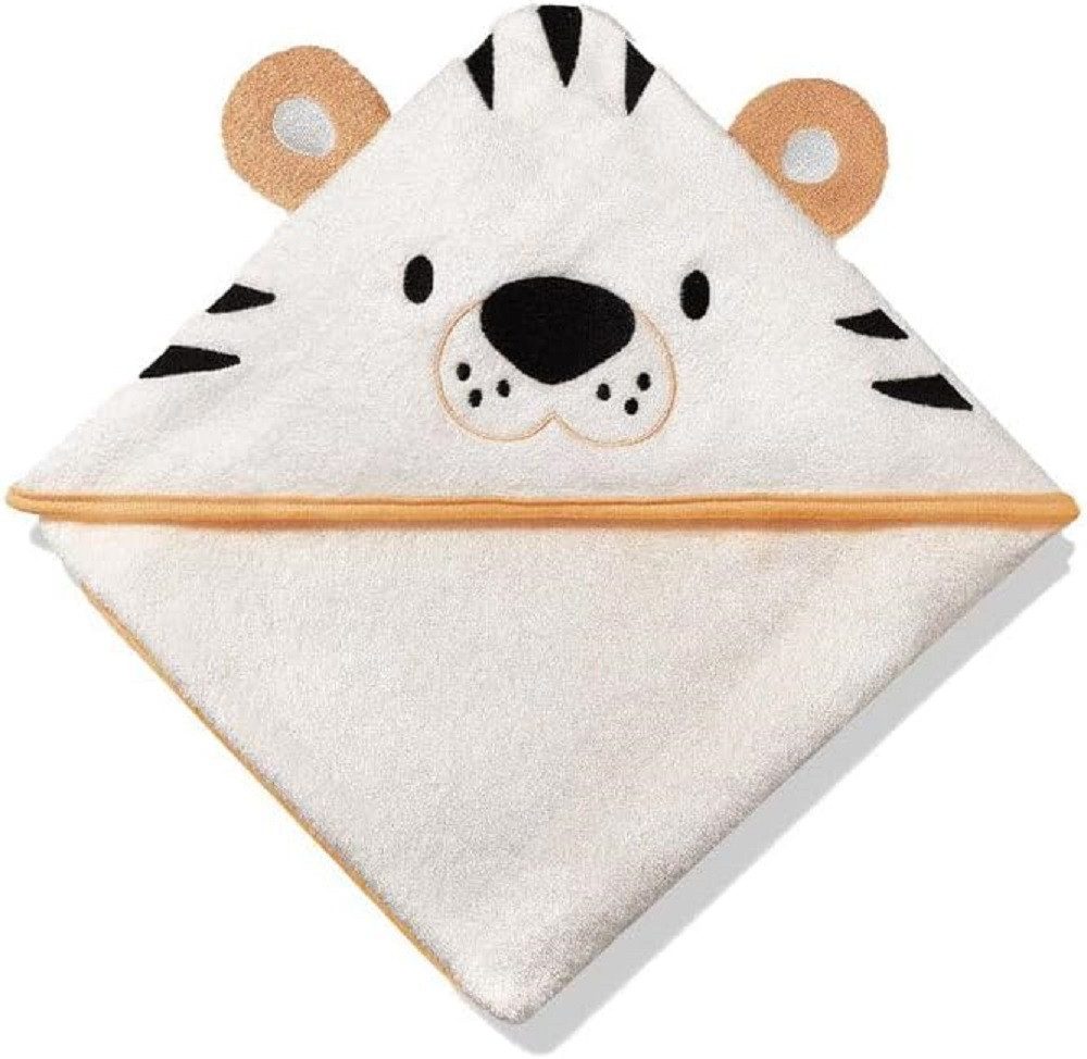 Kapuzenhandtuch Tropic Bamboo. Für Babys aus Viskose mit Tiger Motiv