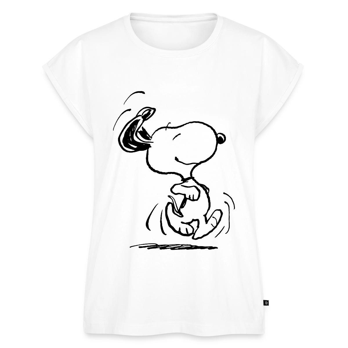 Spreadshirt T-Shirt Peanuts Snoopy Happy Damen Casual Relaxed T-Shirt (1-tlg)