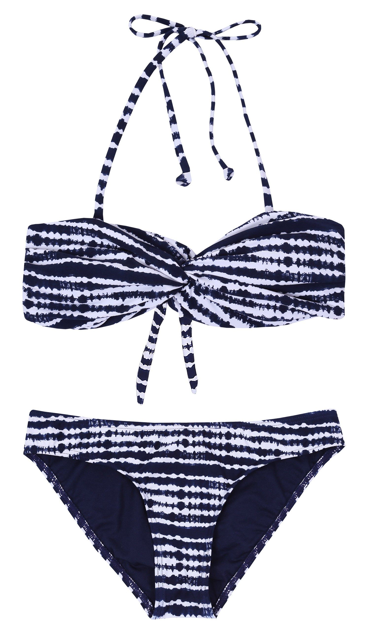 Sarcia.eu Badekleid Marineblauer und weißer Badeanzug M