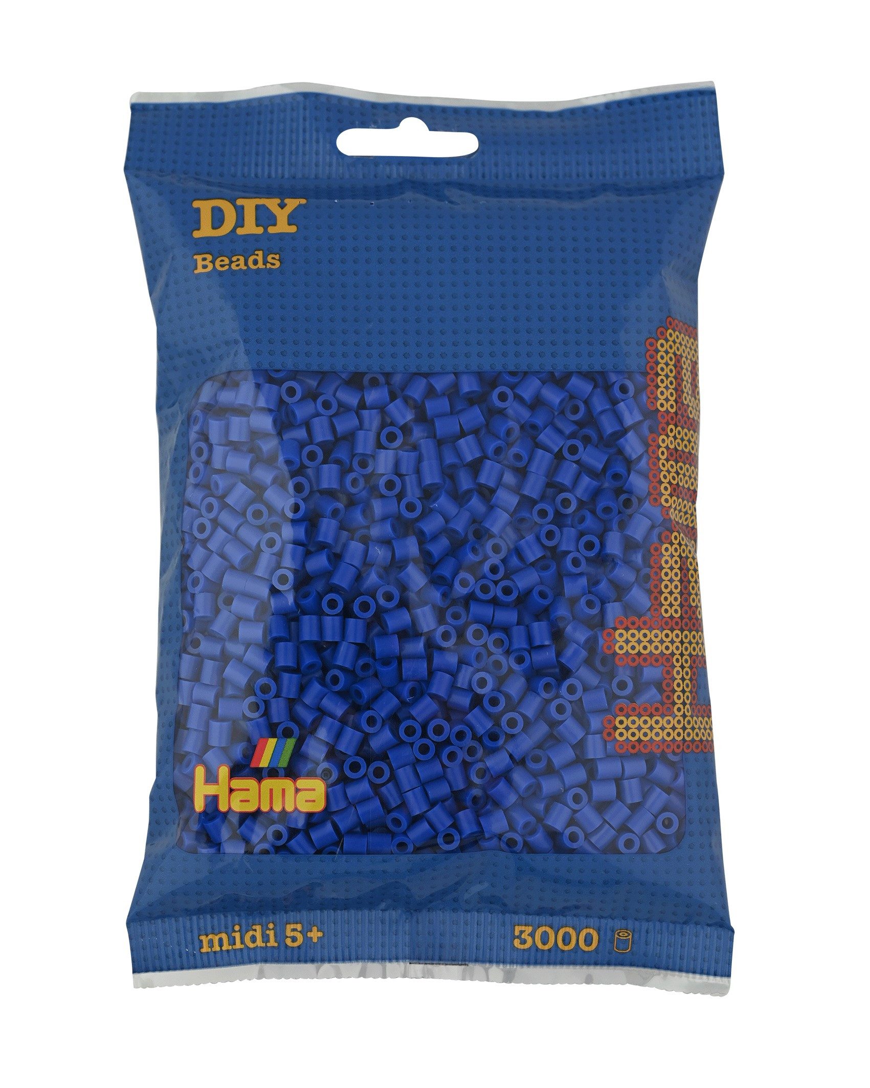 Hama Bügelperlen Hama Beutel mit 3000 Midi-Bügelperlen blau