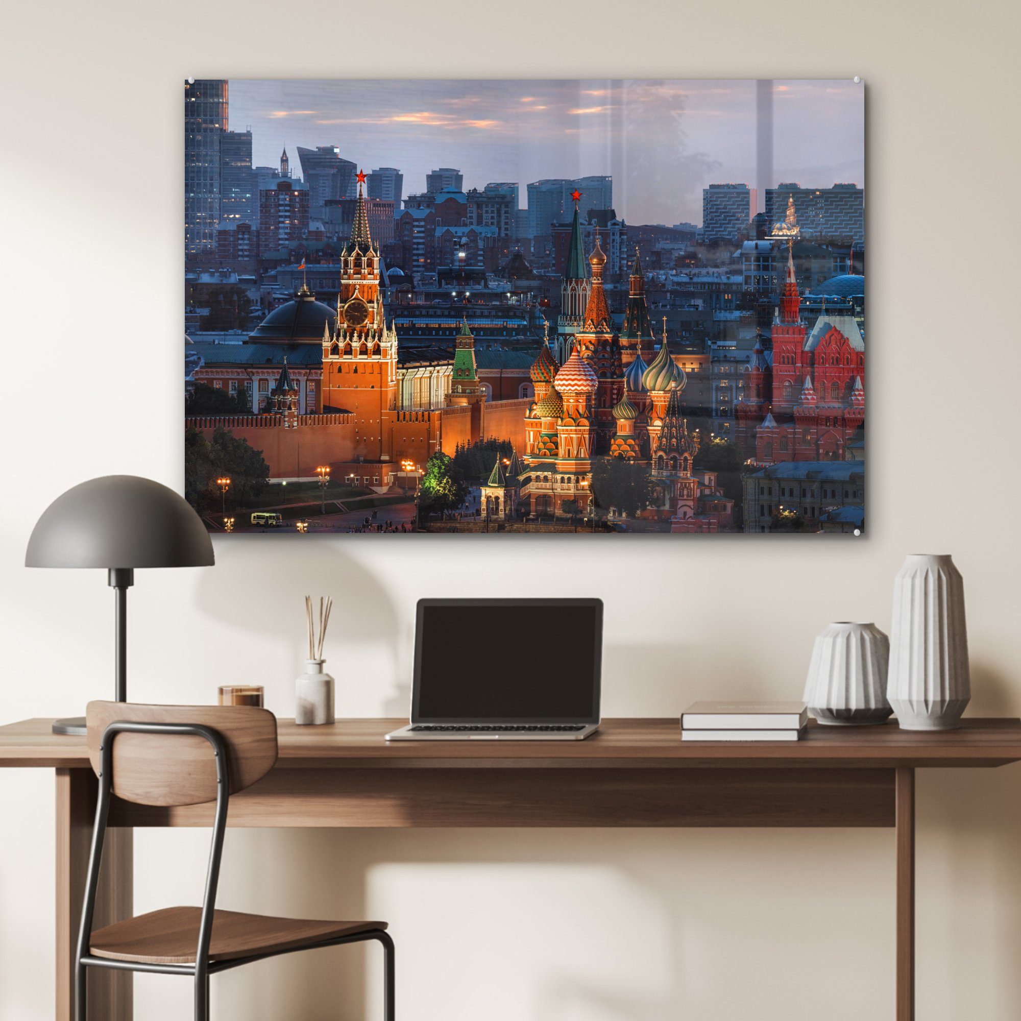 Acrylglasbild MuchoWow (1 Moskau St), & Abend, Schlafzimmer Acrylglasbilder am Wohnzimmer