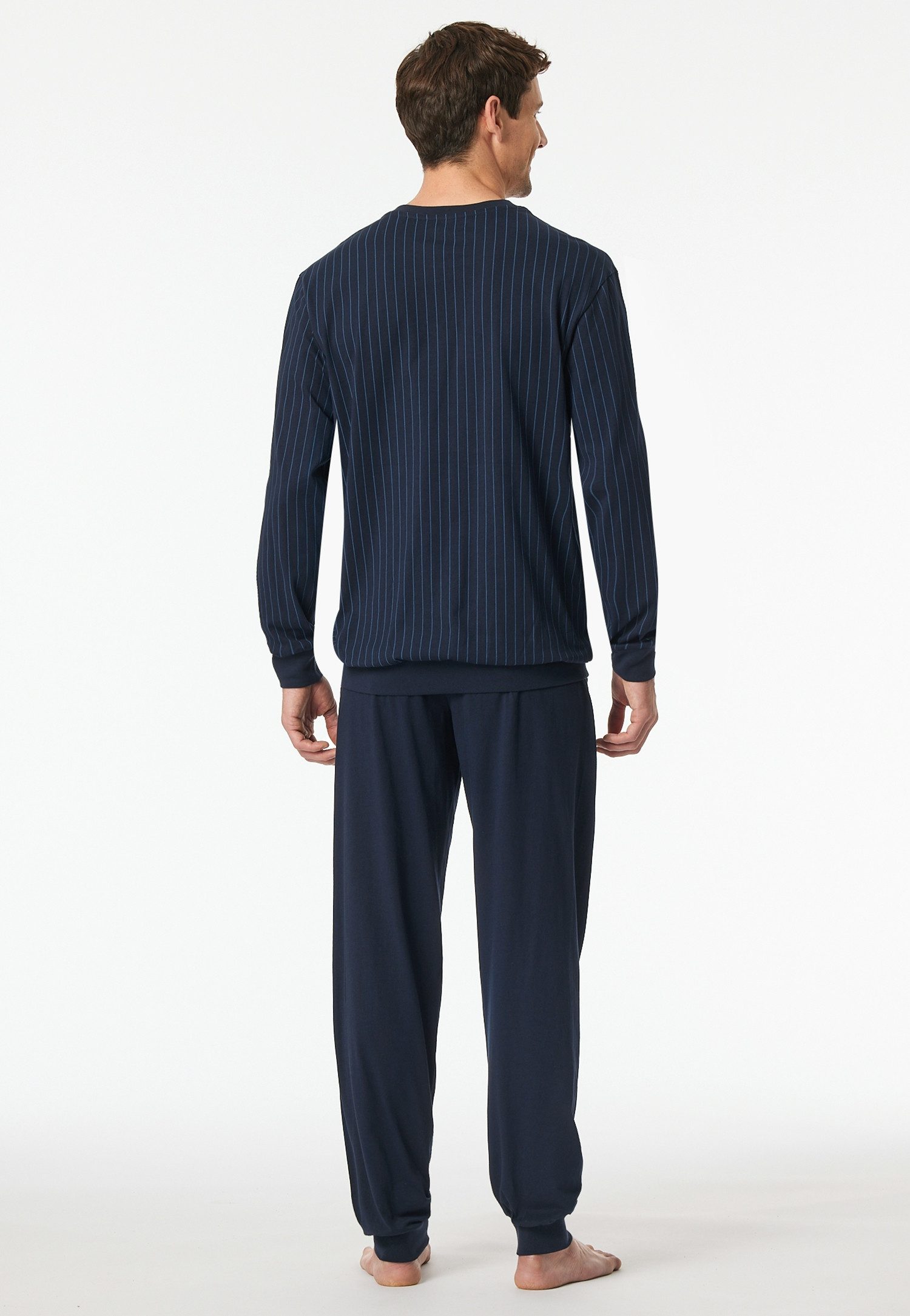 Schiesser Schlafanzug Comfort Essentials (2 tlg) mit gestreiftem Oberteil