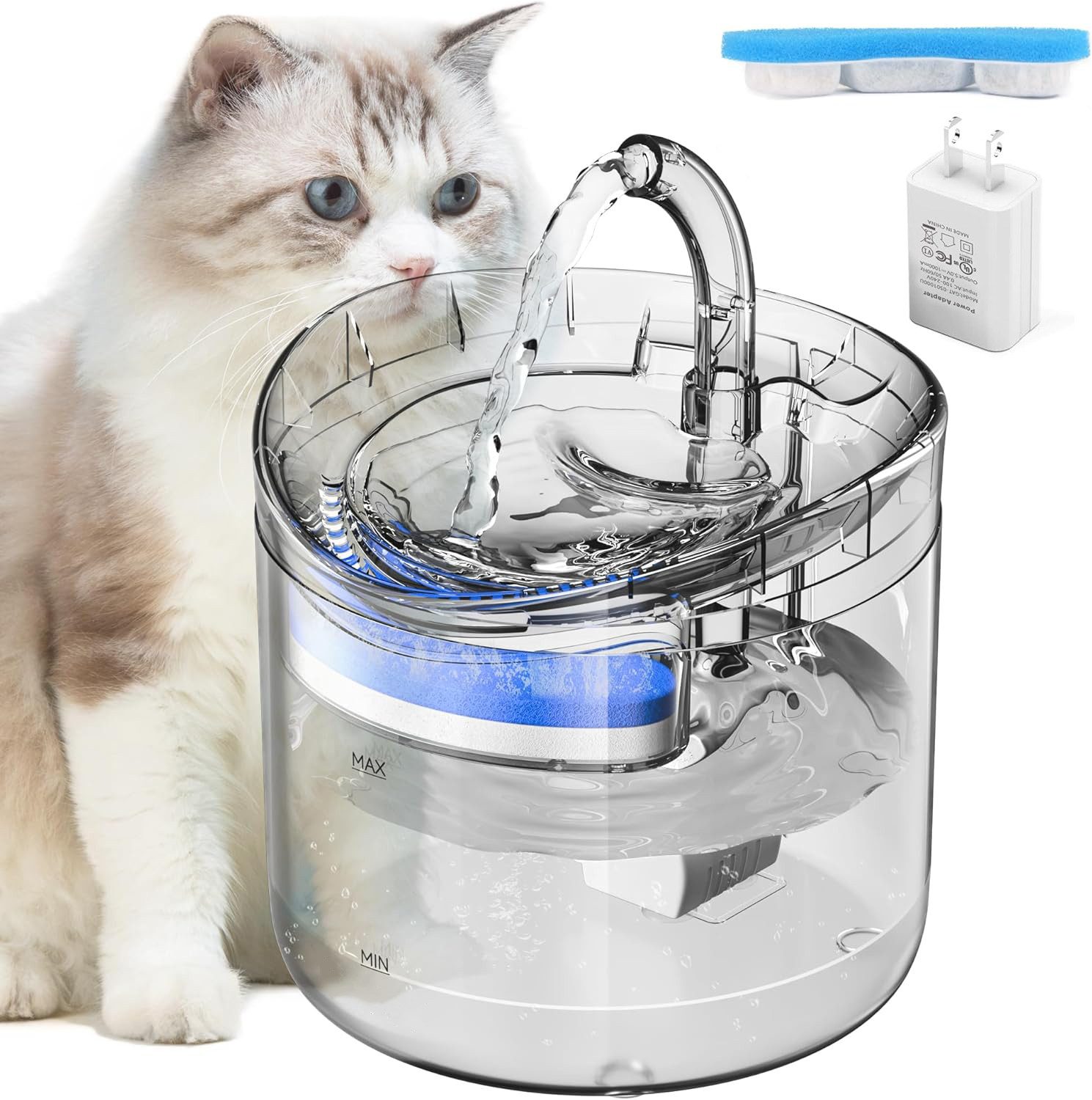 Trinkbrunnen Katzenbrunnen Trinkbrunnen für Katzen Hunde Wasserspender 2L