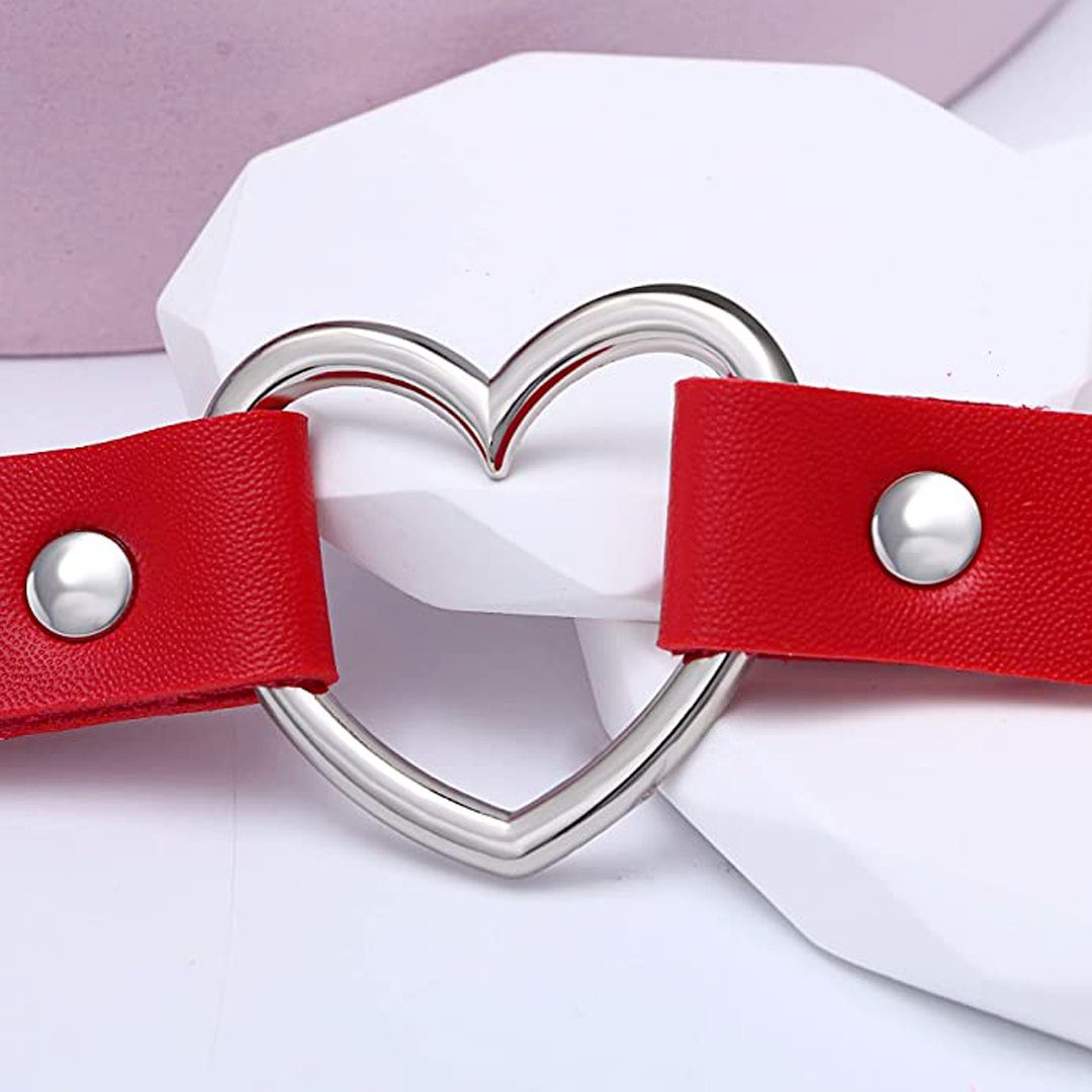 Sandritas Erotik-Halsband Halsband mit Herz rot 