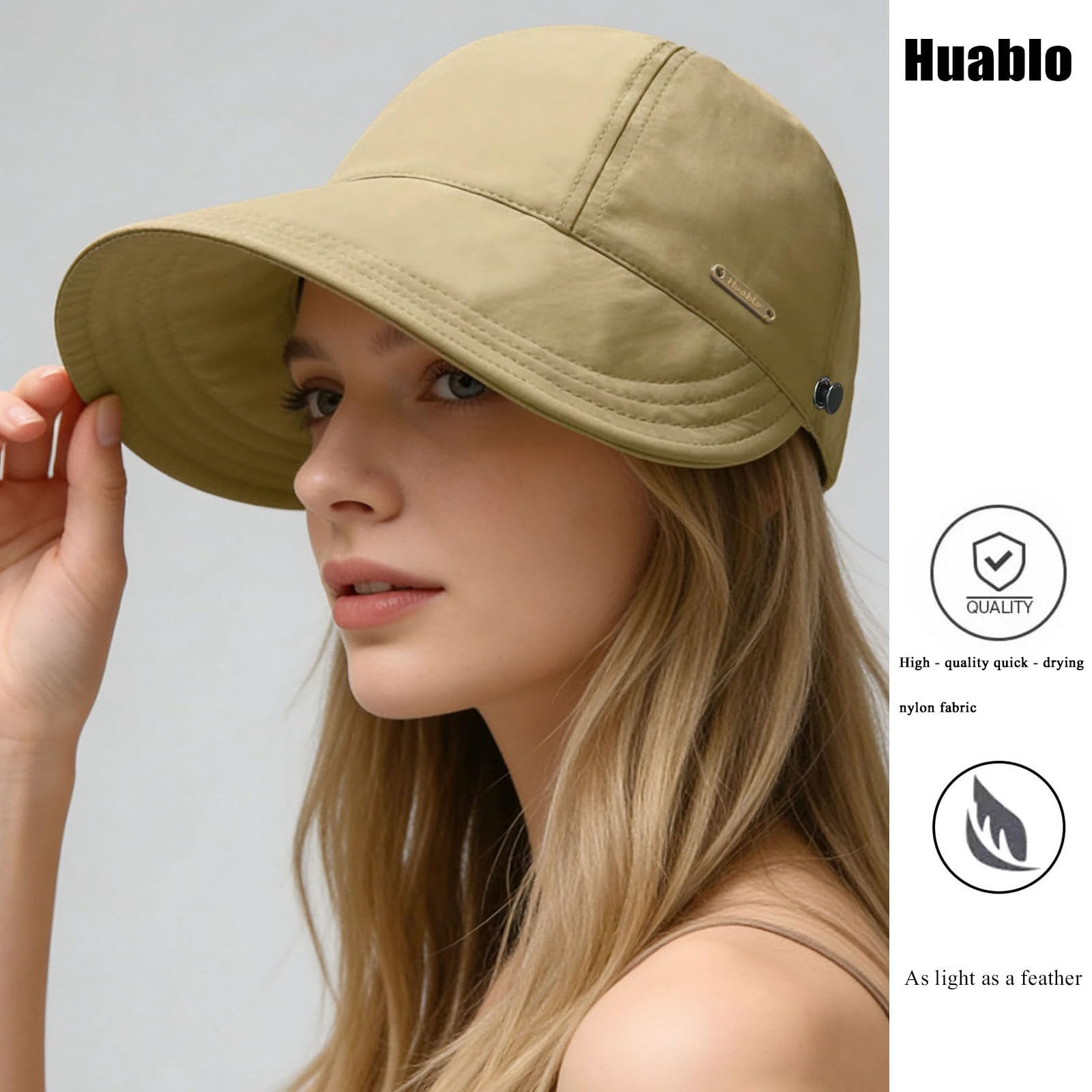 nsihing Sonnenhut Damen-Sonnenhut mit UV-Schutz, faltbarer Sonnenhut mit breiter Krempe geeignet zum Wandern, Angeln, Joggen, Reisen usw