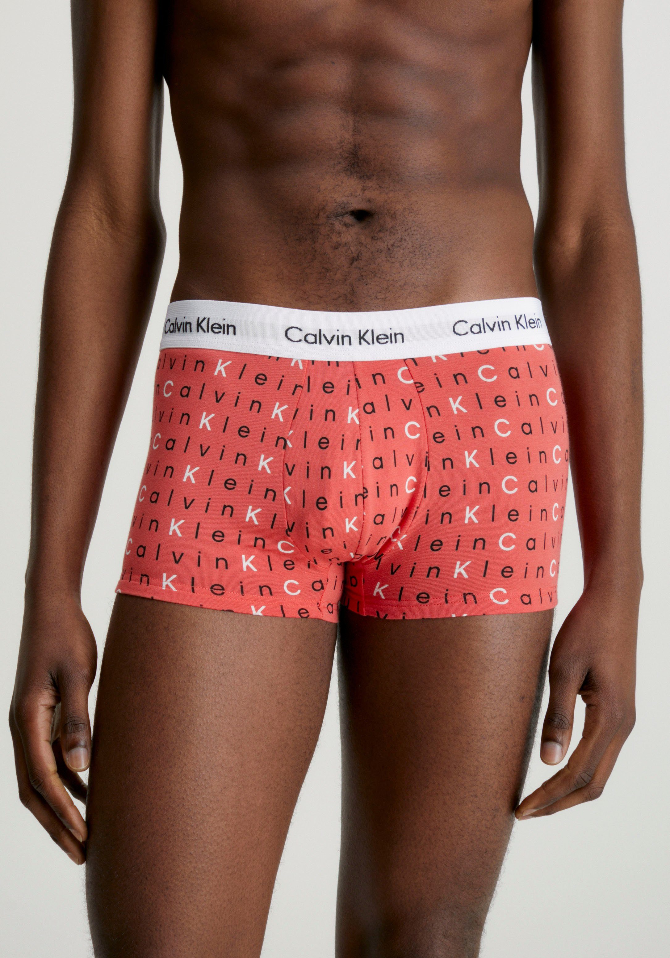 LOW TRUNK mit 3er-Pack) SD-LG-PR_CL-MLN&GX-GY&BR-BT-W/WH-WB RISE Calvin 3-St., (Packung, Trunk Logoschriftzügen Klein 3PK Underwear