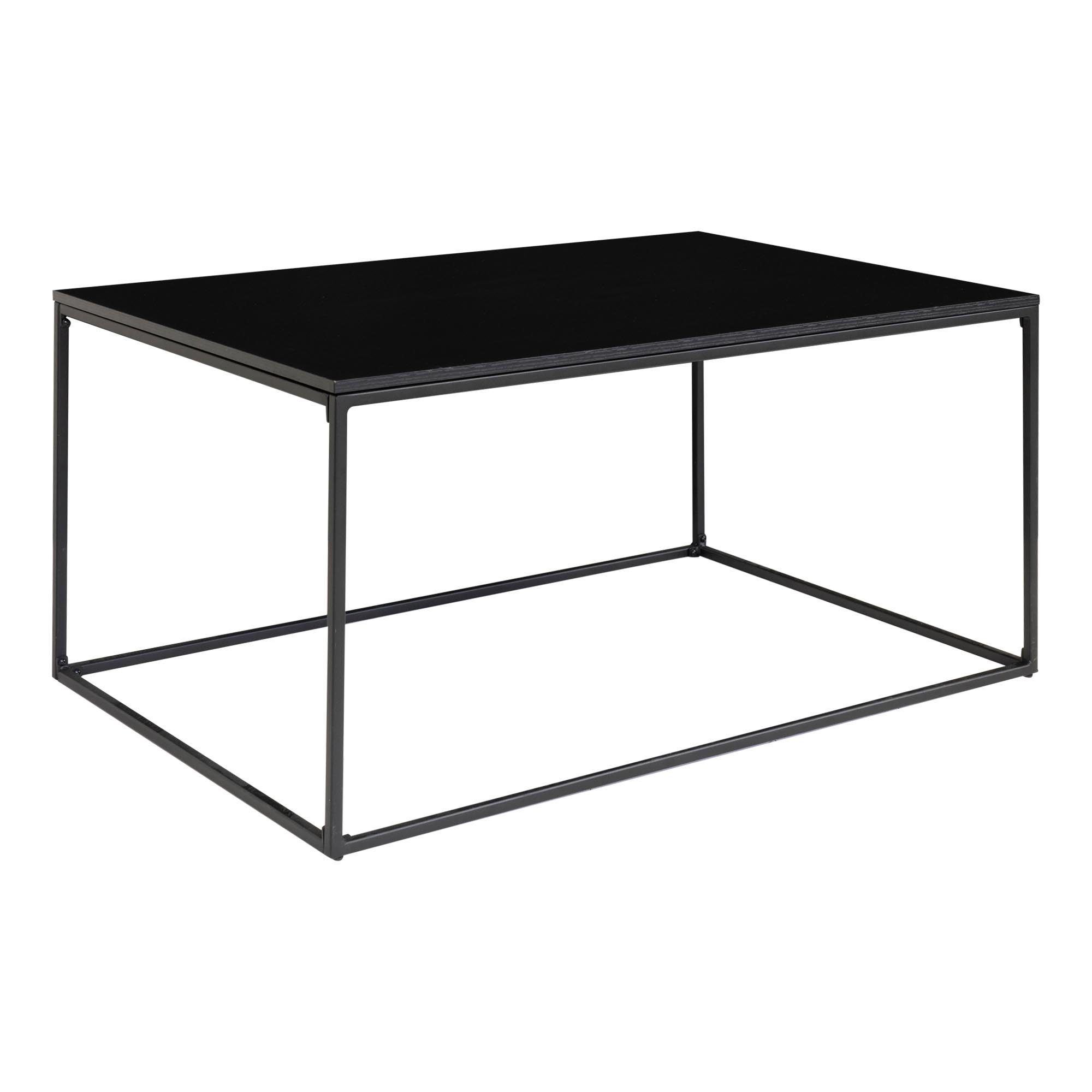 LebensWohnArt Couchtisch Design Couchtisch LEVEN schwarz ca. 60x90x45cm Retro-Stil