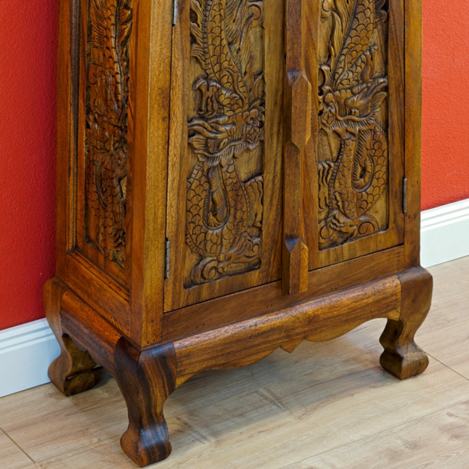 Kinaree Beistellschrank Akazie Massivholz Schrank handgefertigt in Thailand, verschiedne Größen, Muster, Farbe