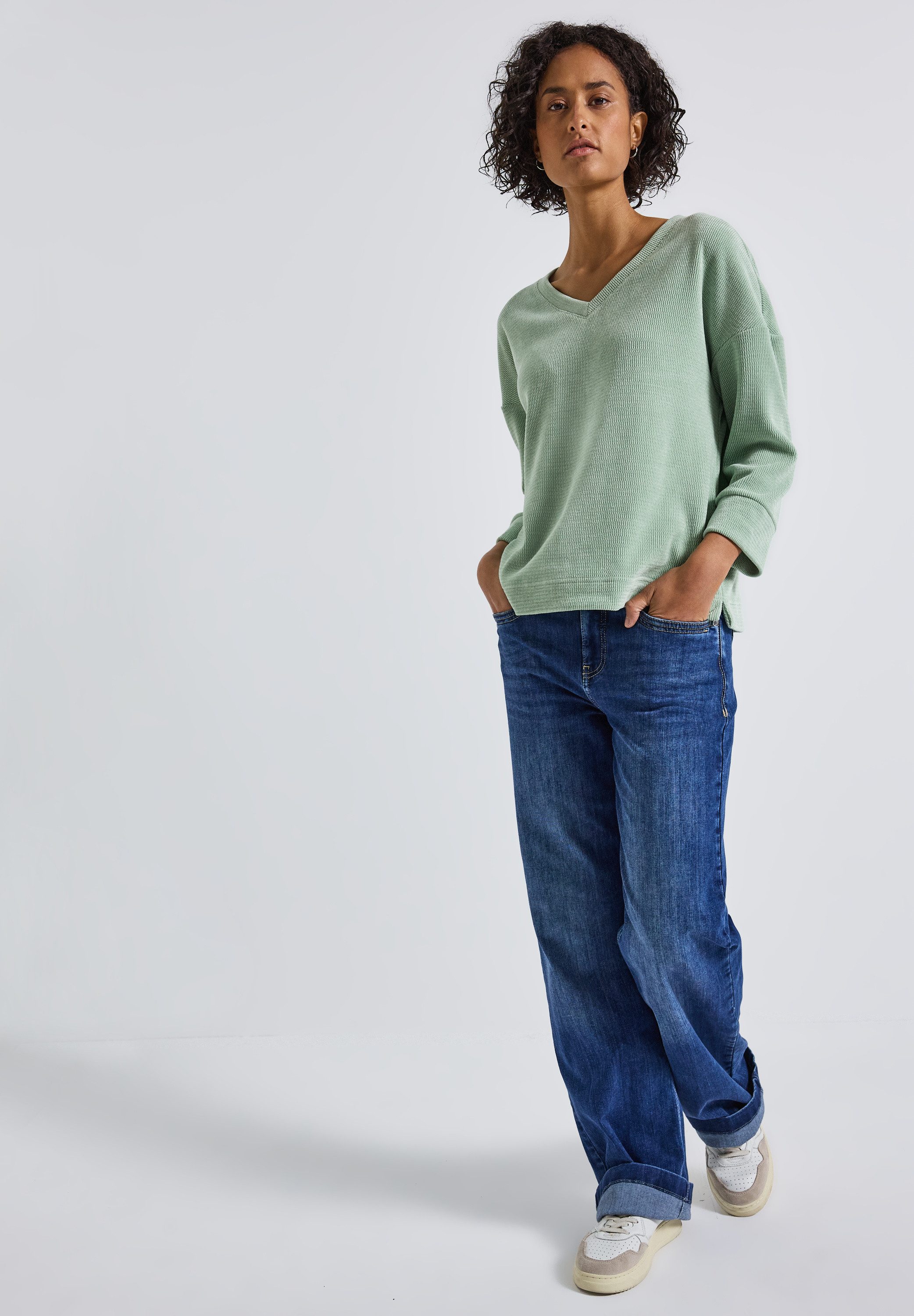 STREET ONE 3/4-Arm-Shirt mit V-Ausschnitt – Bild 4 von 5