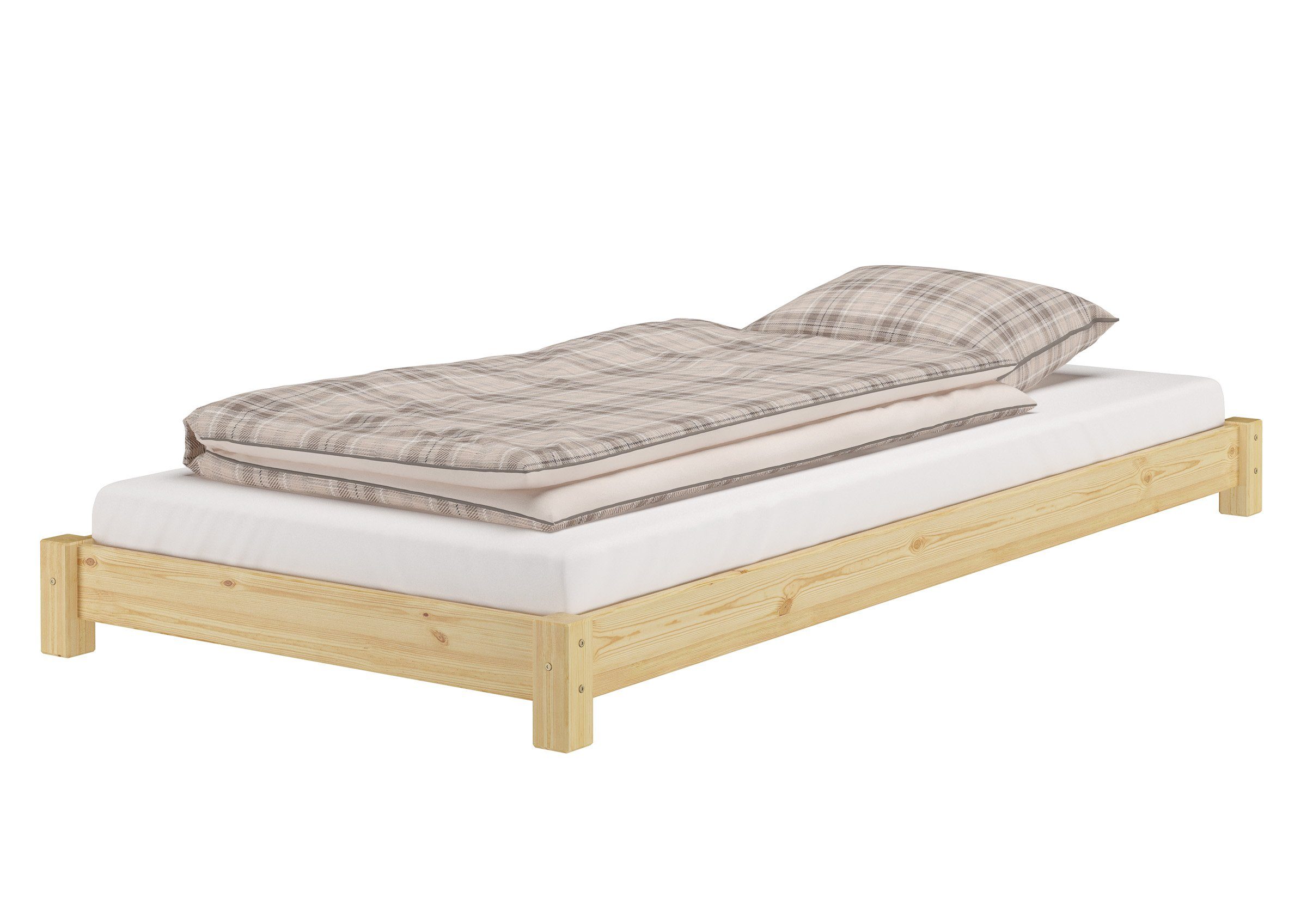 Futonbett Massivholzbett Futonbett Einzelbett 90 x 200 cm Kiefer Massiv
