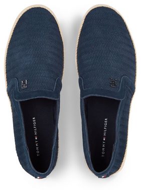 Tommy Hilfiger TH ESAPDRILLE CLASSIC SUEDE Espadrille Slipper, Loafer, Strandschuh, Sommerschuh mit Bastbezug an der Sohle