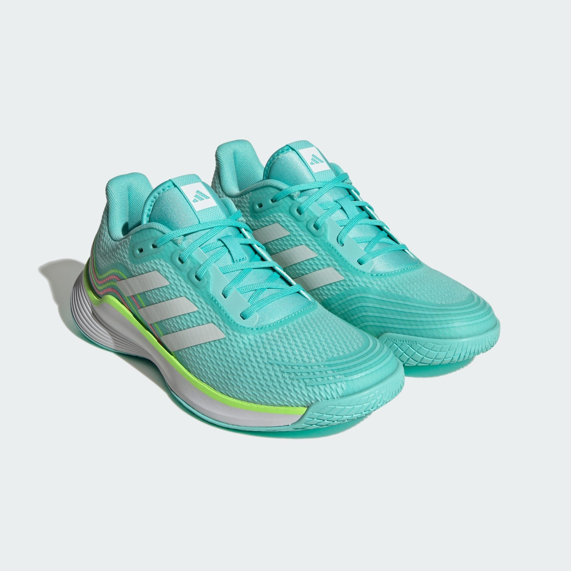 adidas Performance NOVAFLIGHT VOLLEYBALLSCHUH Aqua Flash Lucid Cloud / Trainingsschuh / Lemon White