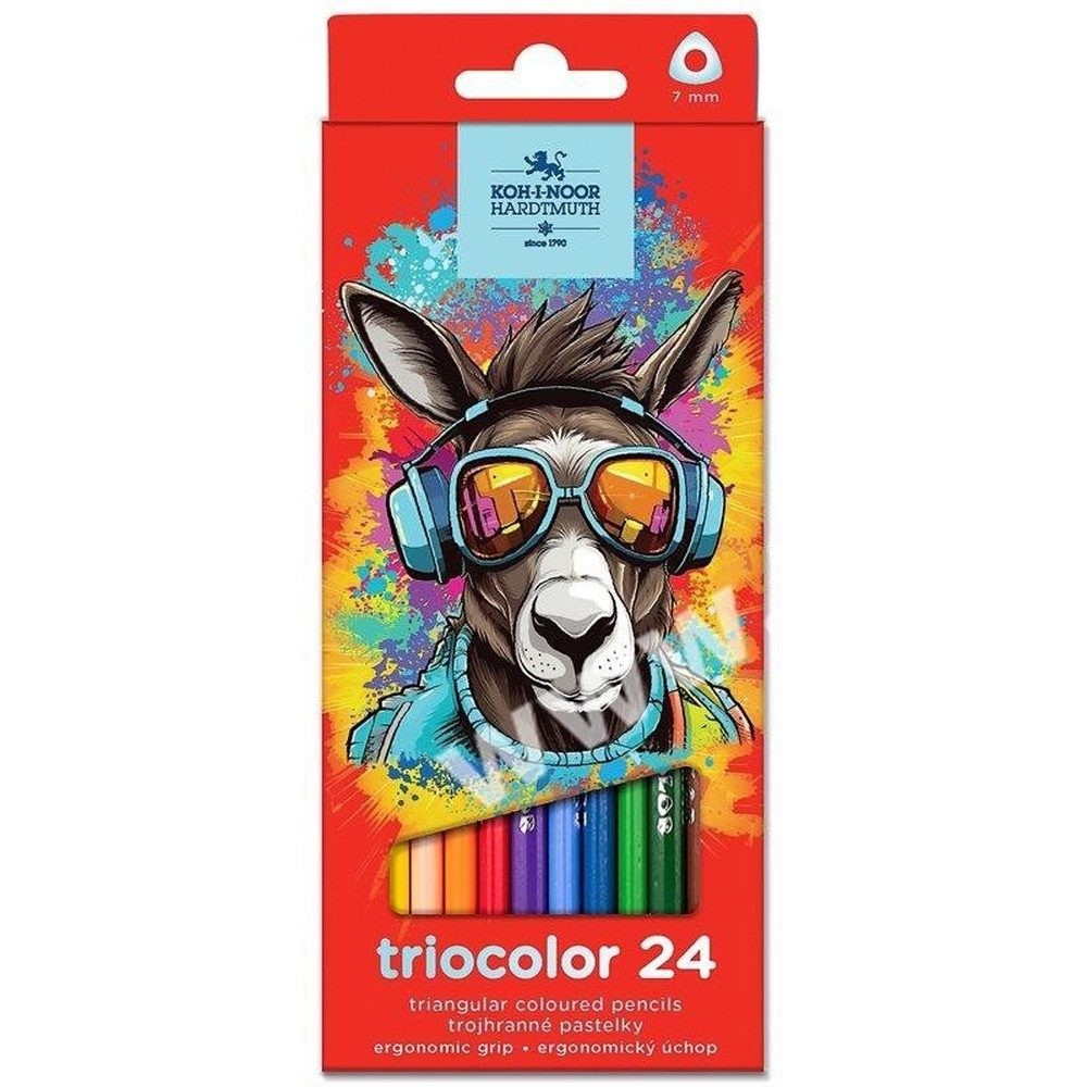 KOH-I-NOOR Buntstift KOH-I-NOOR Trojhranné pastelky Triocolor 24ks Osel