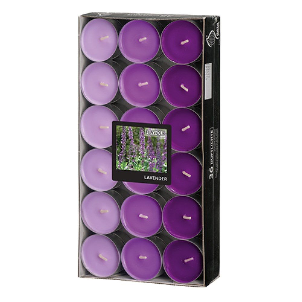 PAPSTAR Duftkerze 36 Duftlichte Ø 38 mm · 17 mm violett - Lavender "Ton in Ton"