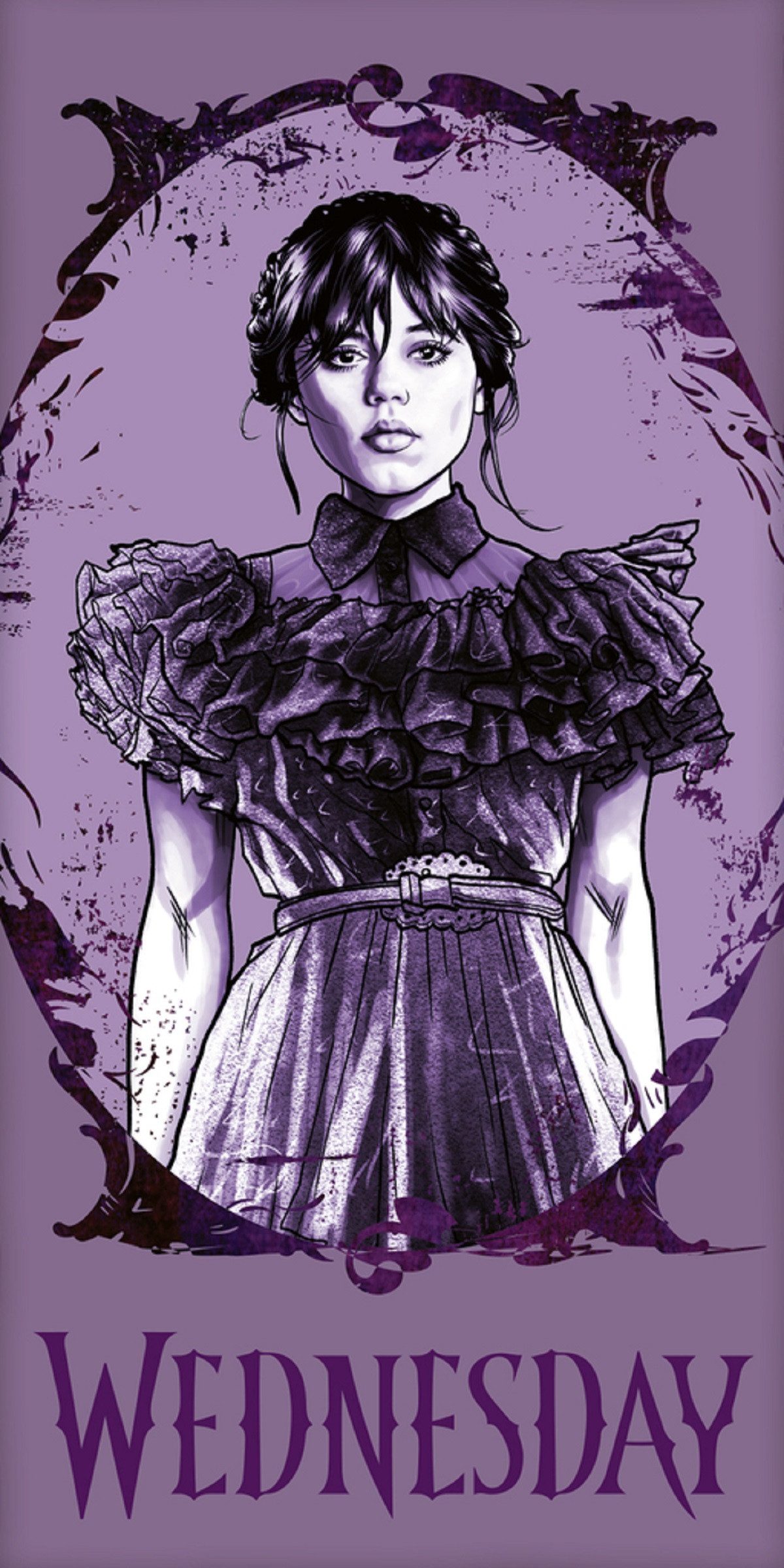 Jerry Fabrics Strandtuch Wednesday Purple Frottee günstig online kaufen