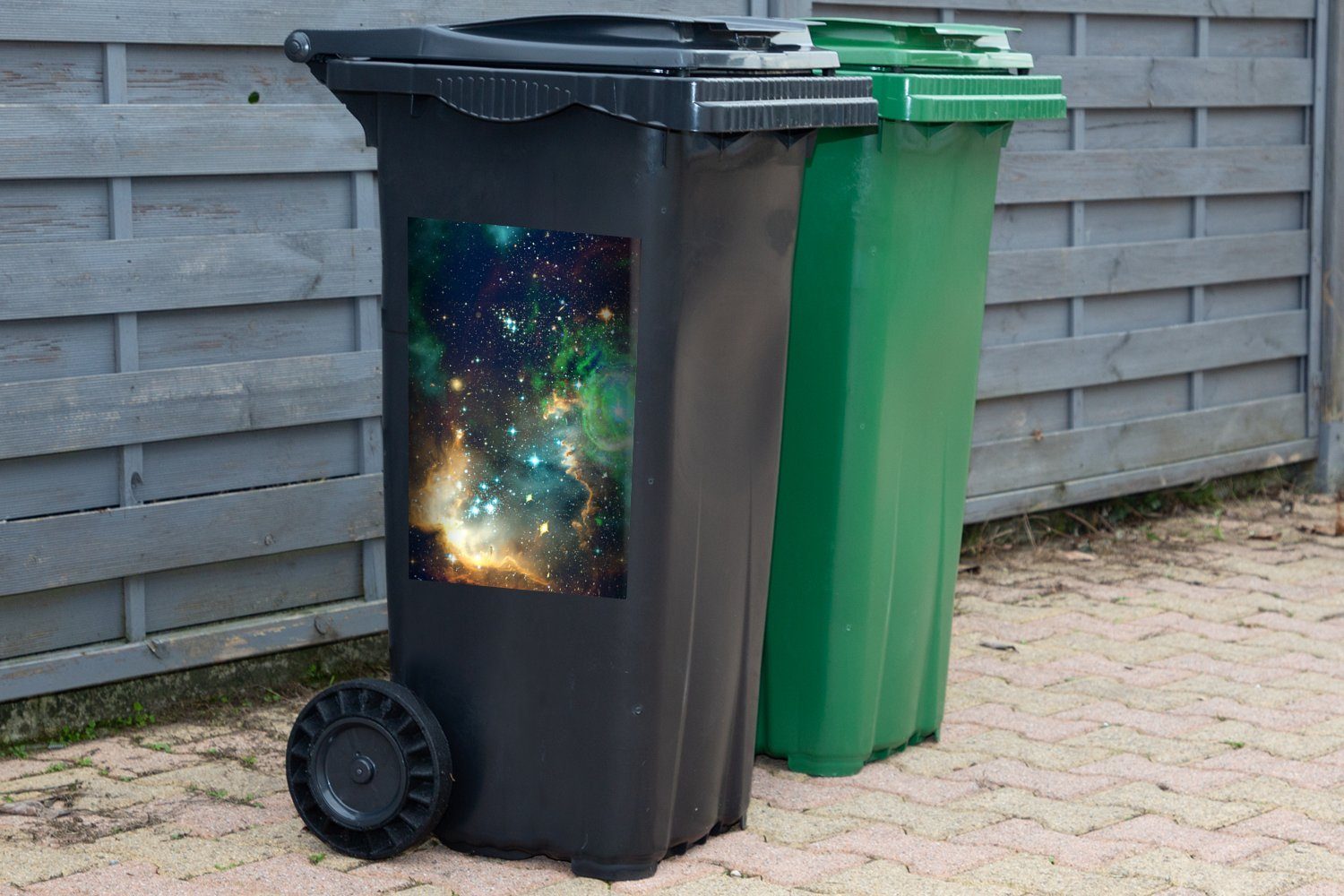 Mülltonne, Wandsticker Abfalbehälter Container, Gelb St), MuchoWow - Mülleimer-aufkleber, - Leerzeichen (1 Grün Sticker,
