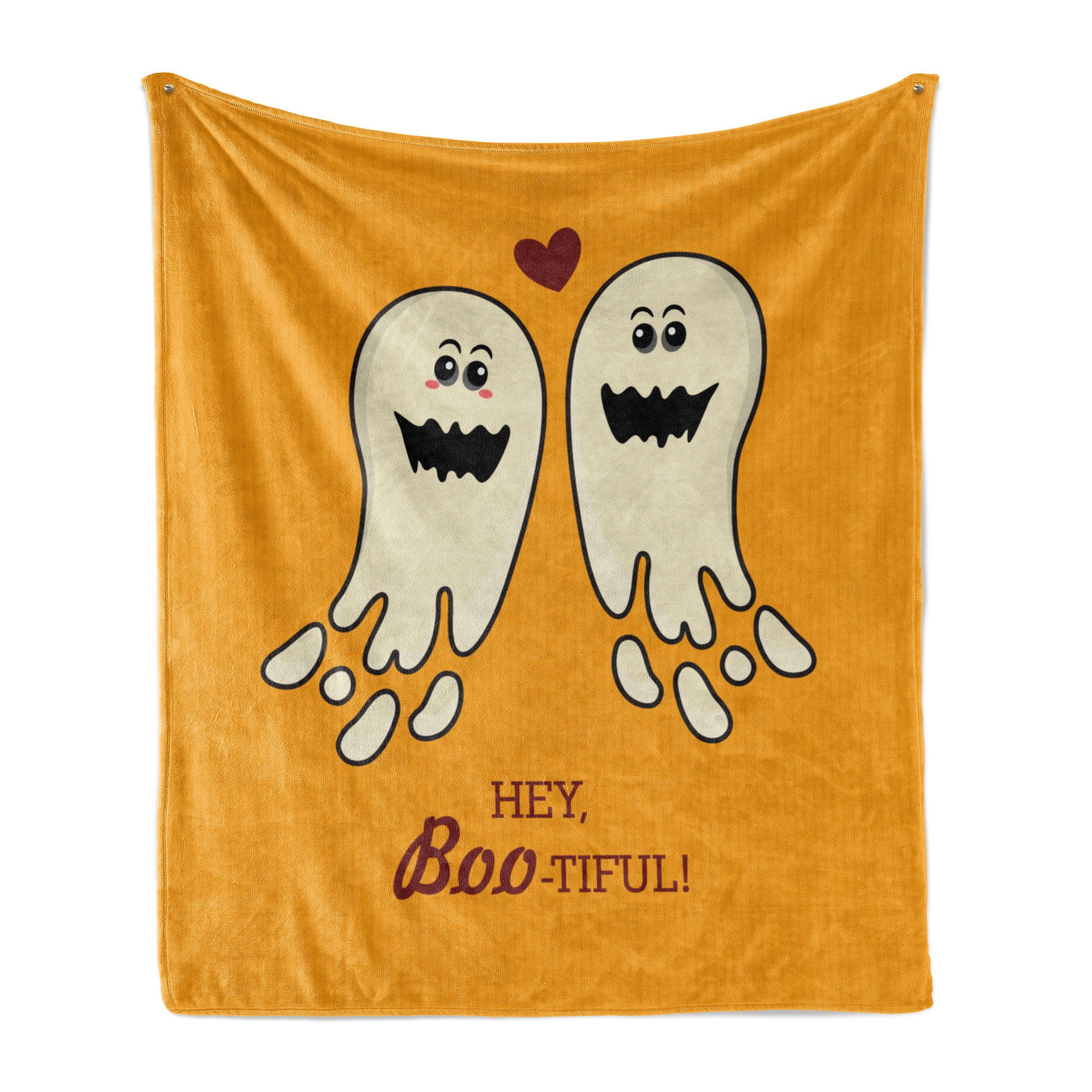 Wohndecke Gemütlicher Plüsch für den Innen- und Außenbereich, Abakuhaus, Halloween Hey Boo-tiful Text Ghosts