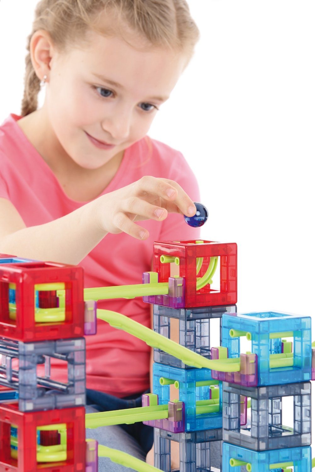 CHiLA Kugelbahn-Bausatz Qvolution Kugelbahn - Set, (Basic, 22-tlg)