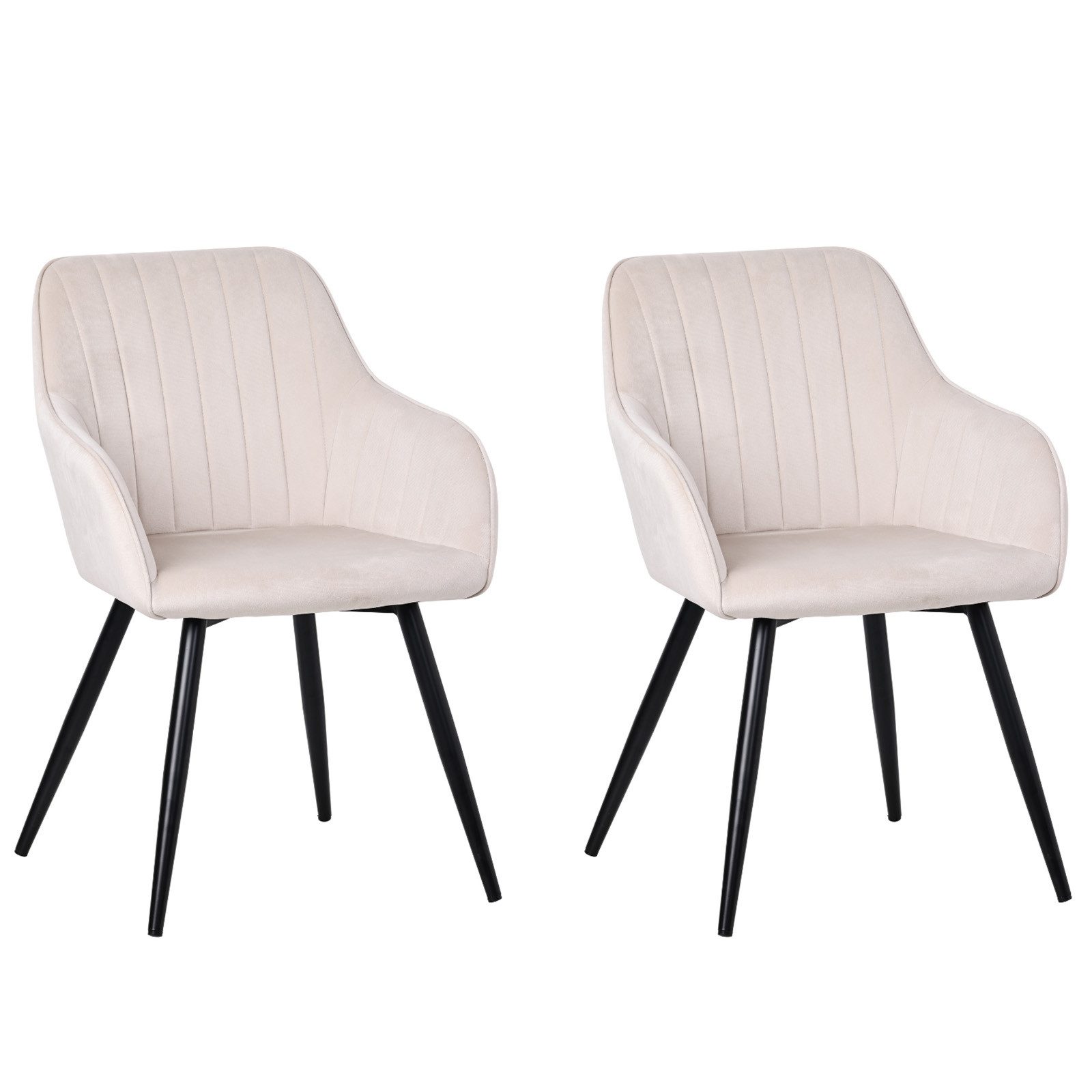 HOMAVO Esszimmerstuhl YZ5 Set 2 Stück in Samt mit Armlehnen-modernen Design günstig online kaufen