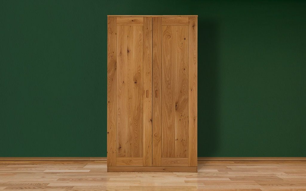 geborgenschlafen Kleiderschrank mit Drehtüren & Schiebetüren - Zirbe, Eiche und Kernbuche