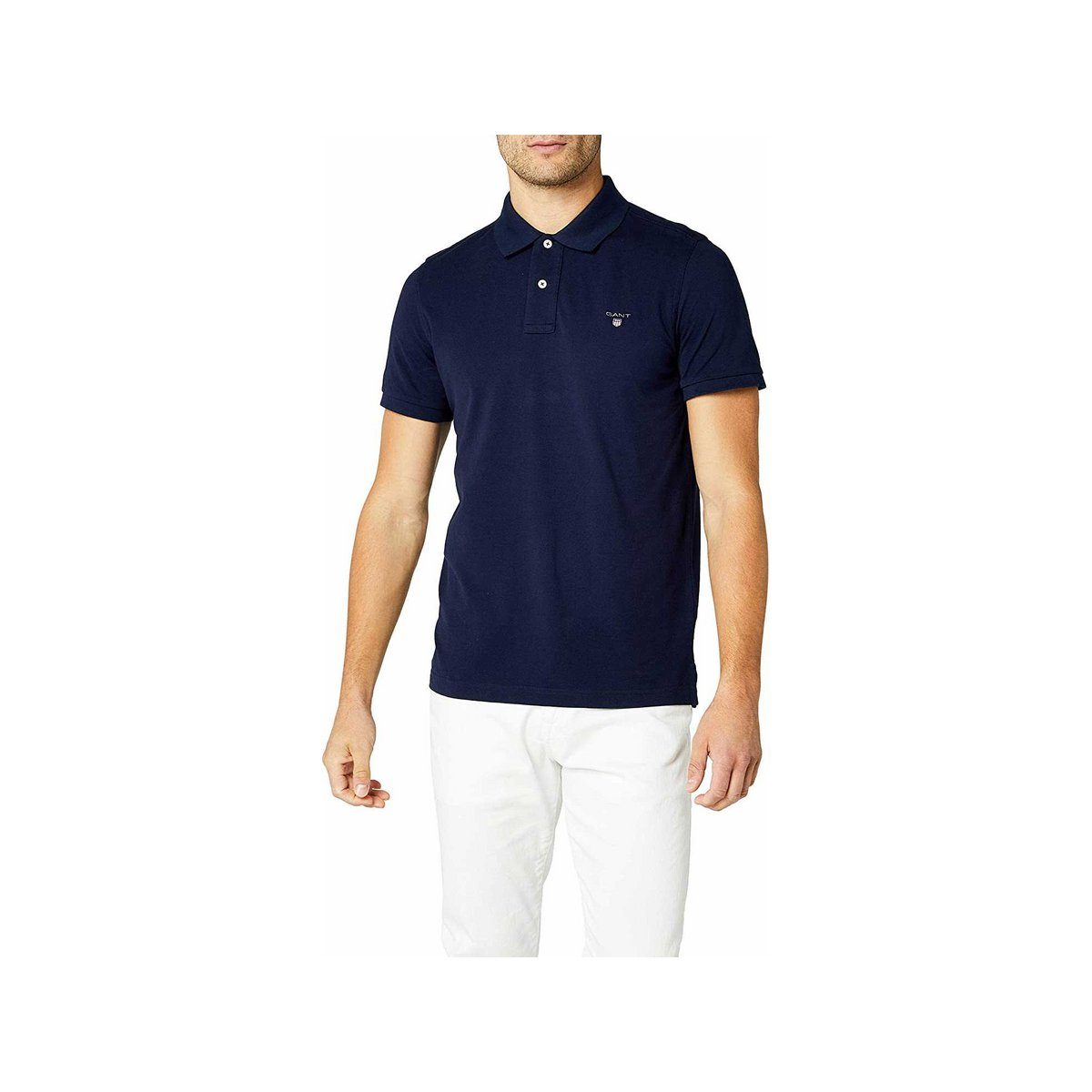 Gant Poloshirt blau regular fit (1-tlg) Navy