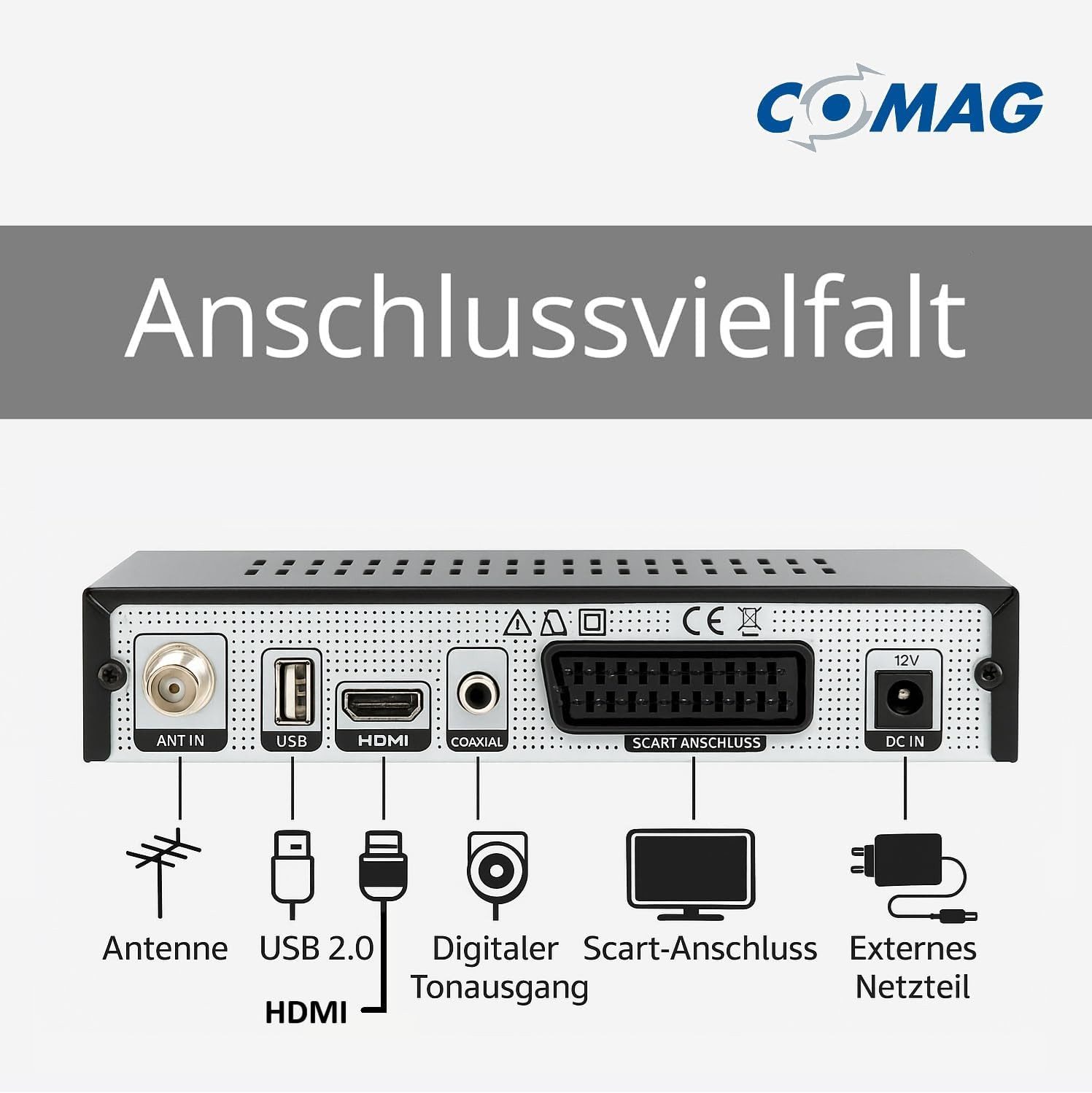 Comag HD45 Digitaler HD Sat Receiver FULL HD HDTV DVB-S2 HDMI SCART USB Satellitenreceiver